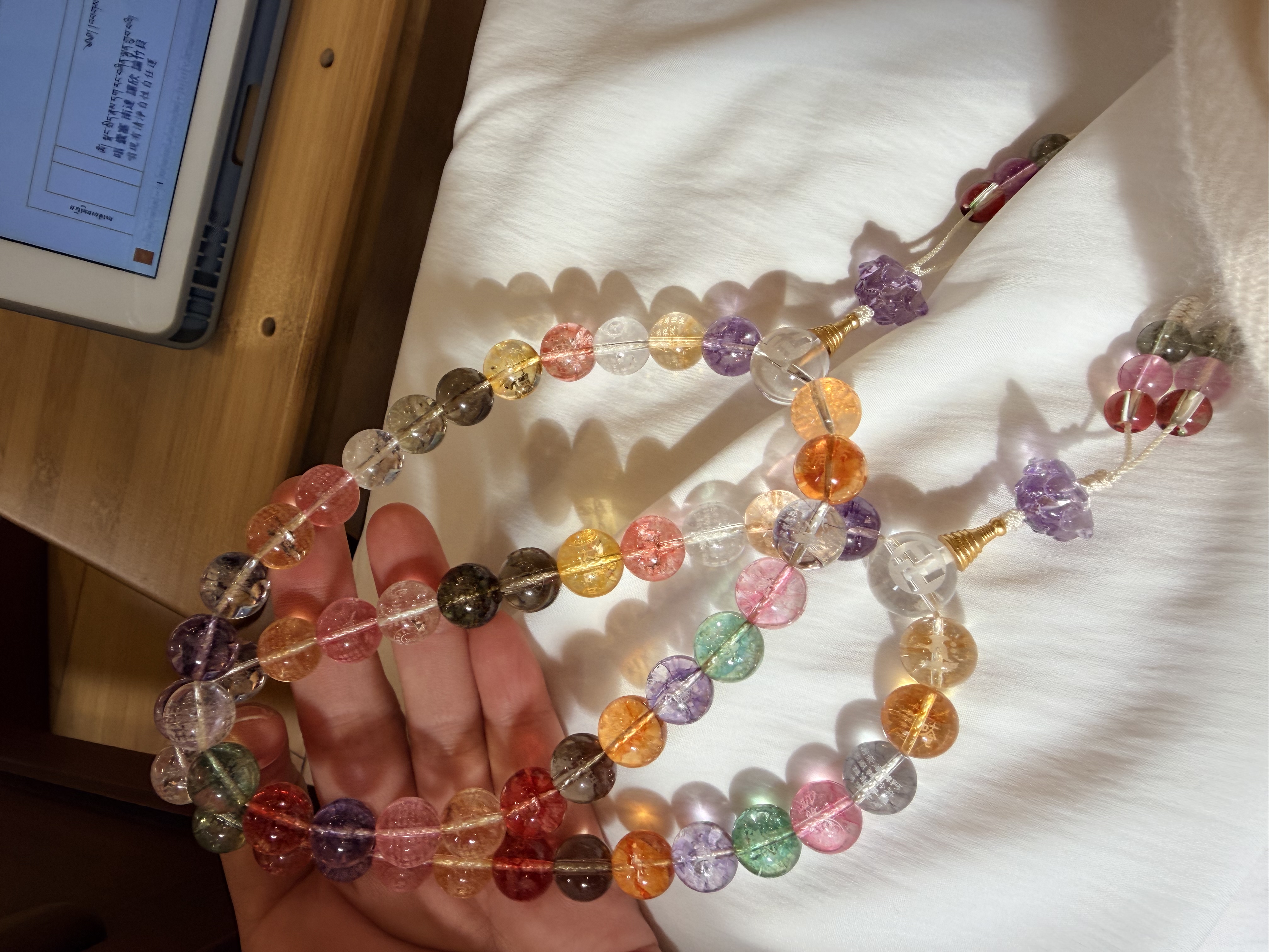 *預訂（7天）12mm 27個（粒）佛咒集中一持珠（實繩+蓮花）