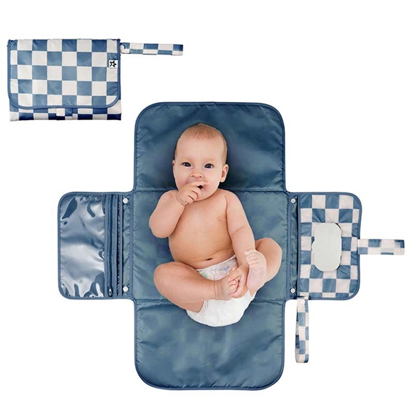 🇯🇵預訂 日本直送🇯🇵藍色格紋尿布袋外出便攜換片墊