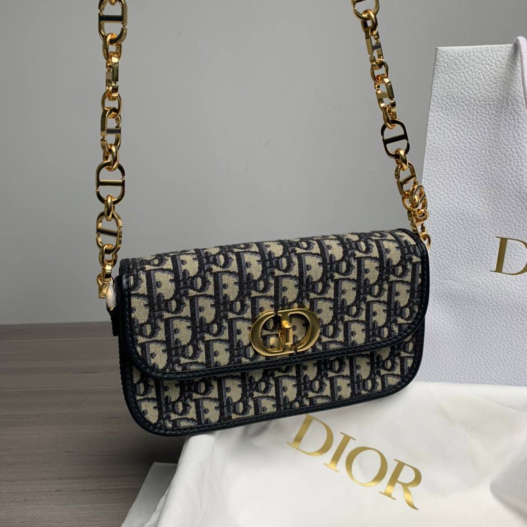 30 MONTAIGNE AVENUE 手袋蓝色 Oblique 印花 实拍图❤️ 尺寸：22.5 x 12.5 x 6.5 厘米