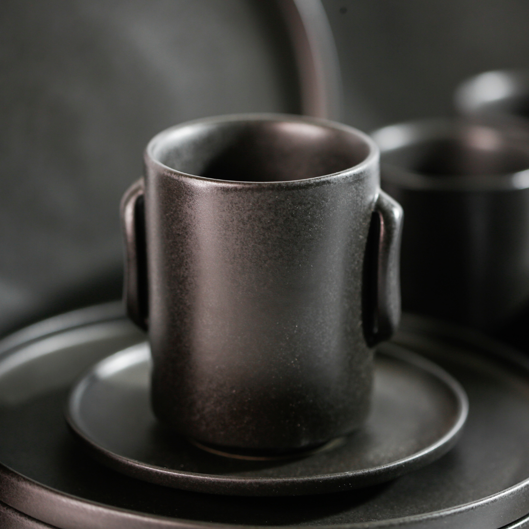 ANELLO Series Ceramic Handless Cup 240ml With Saucer