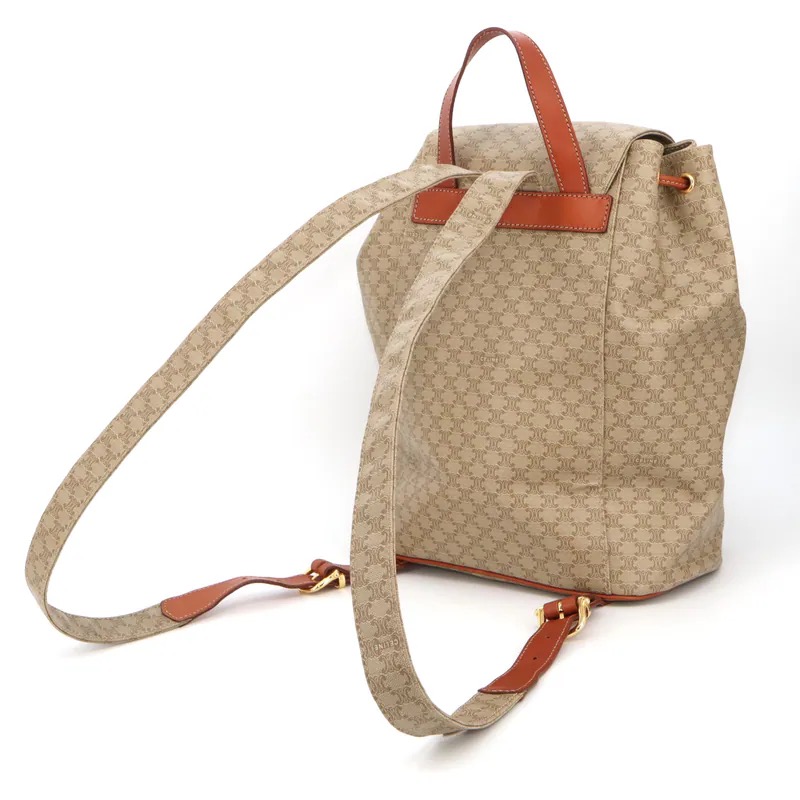 Celine Beige Macadam Front Pocket Backpack