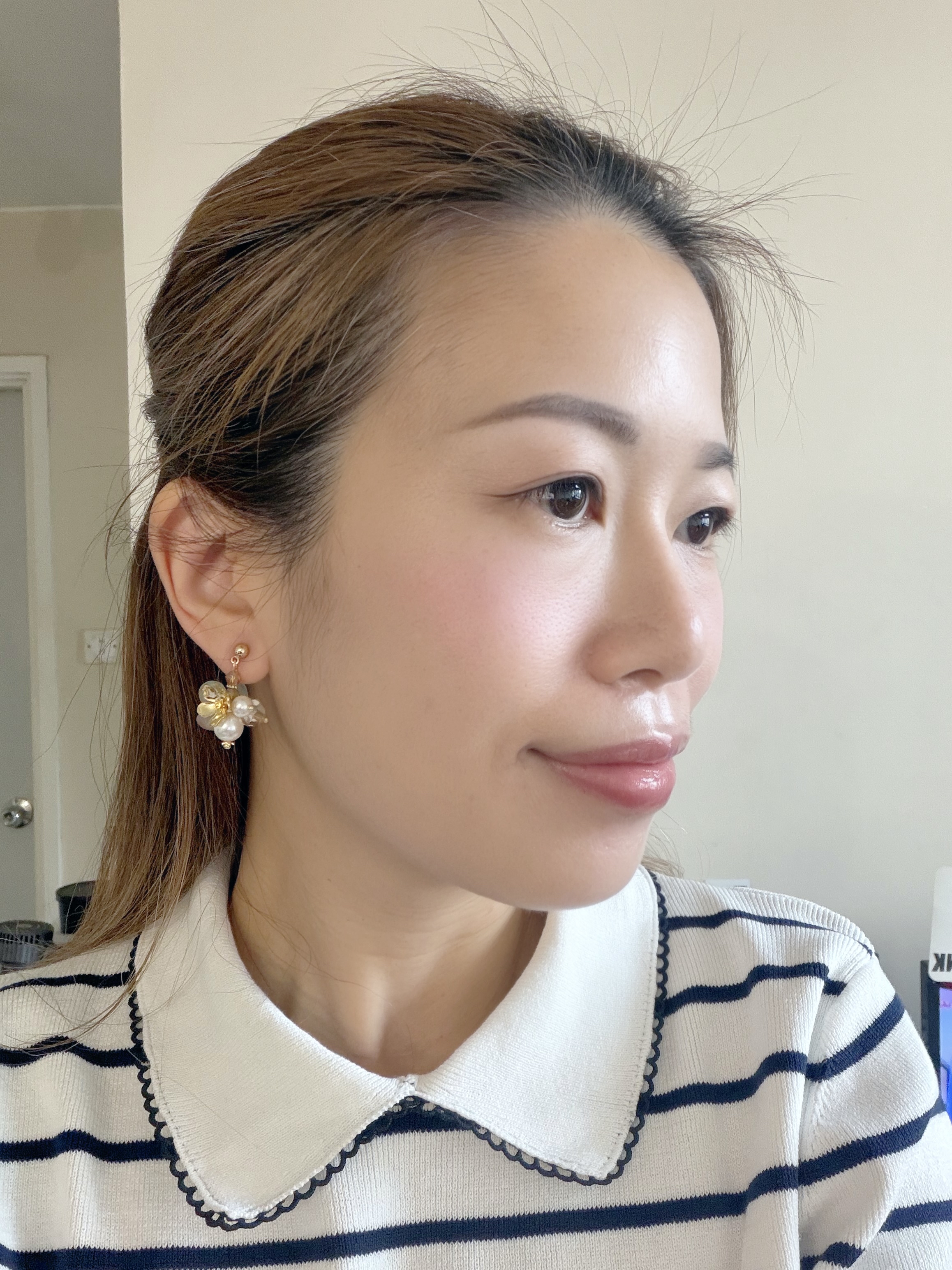 日本花語系列耳環/漸變櫻花粉紅花朵款