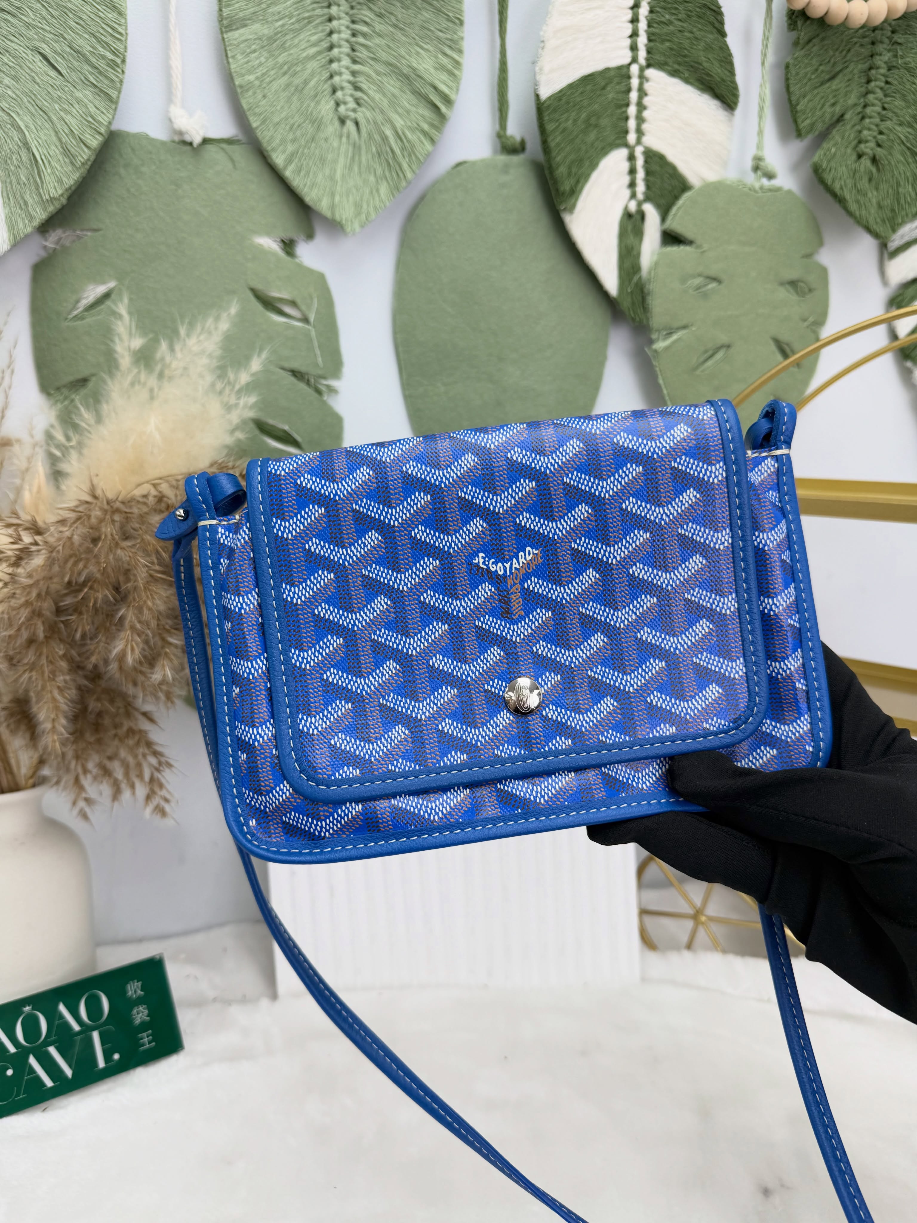 Goyard 👜 PRE OWNED 💼藍色老花信封包 💙