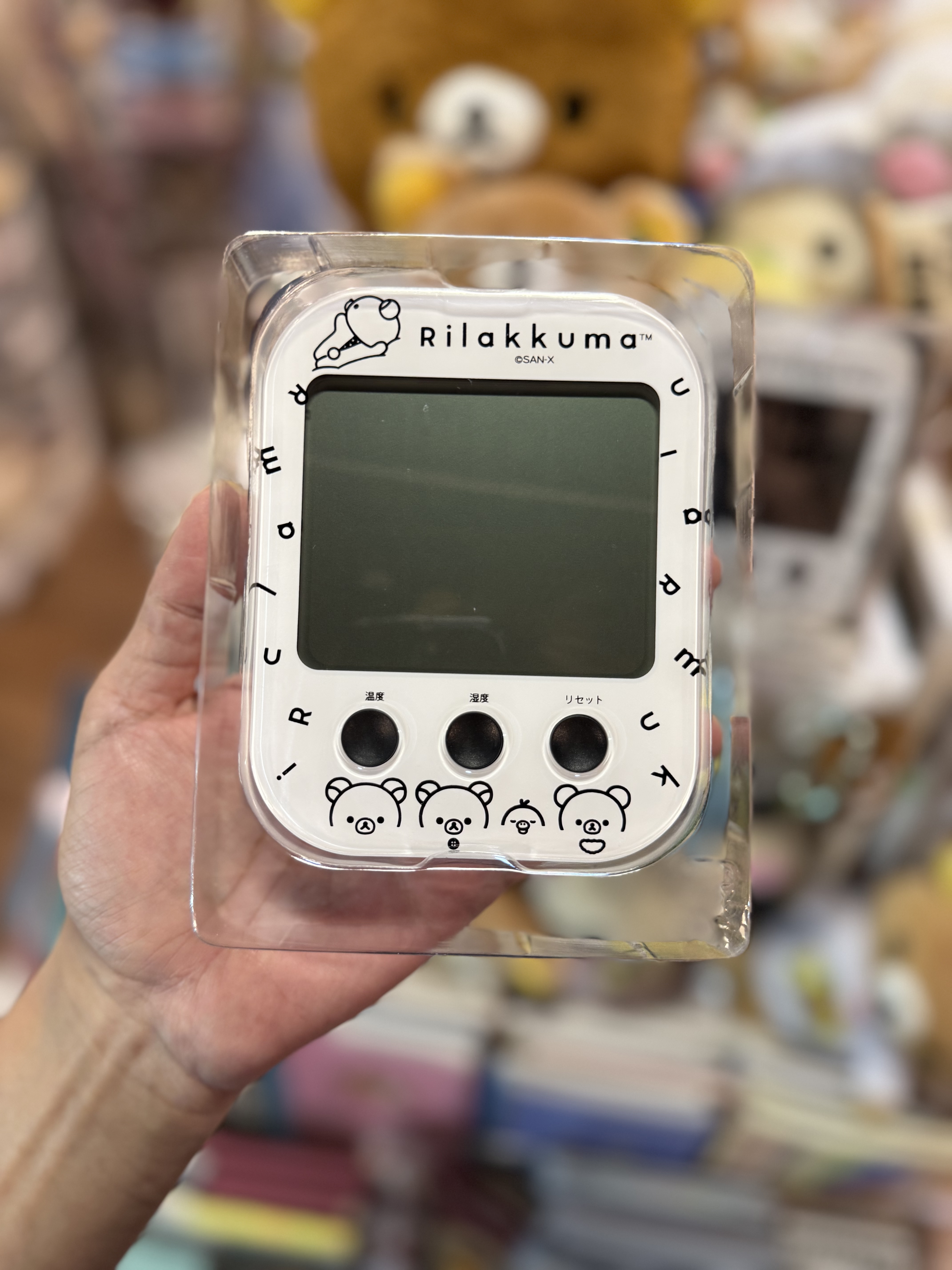 《現貨》全新Rilakkuma黑白造型溫度。濕度計 。可掛牆/磁石吸