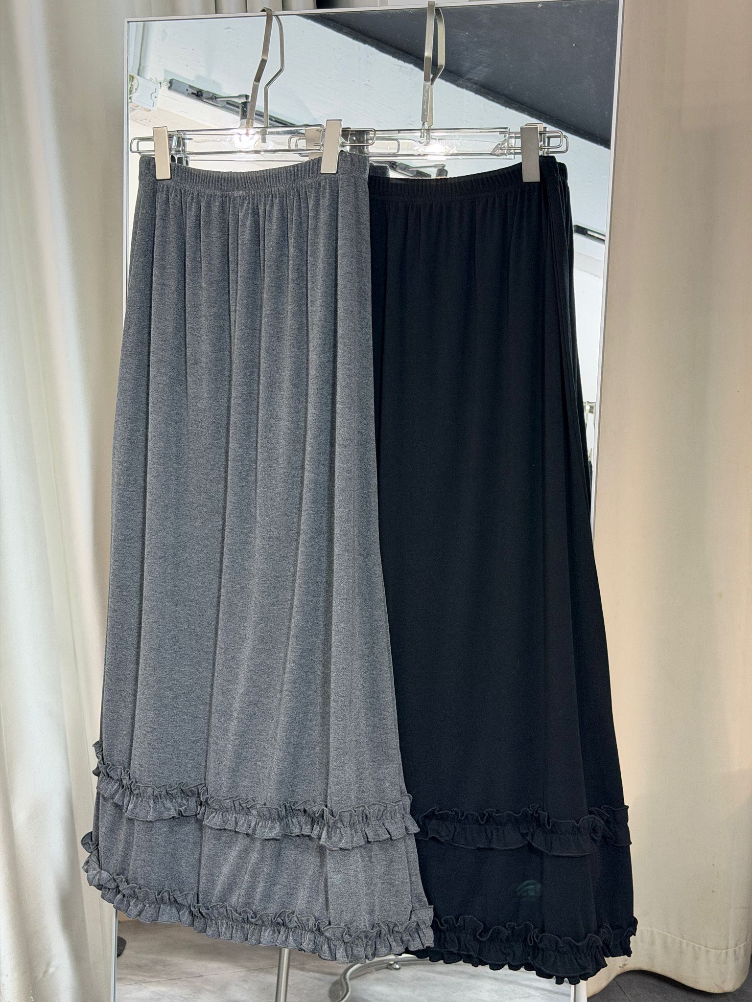 荷葉邊棉質長裙