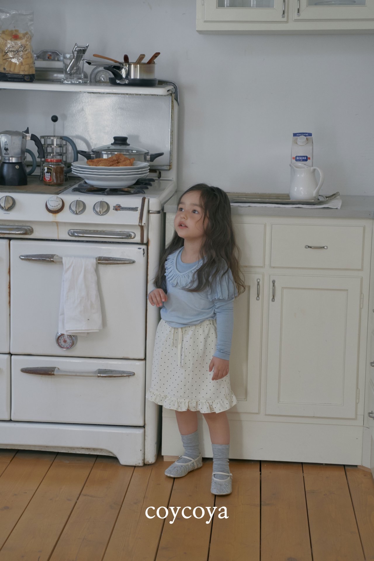 🌸預訂 韓國直送🌸🇰🇷COYCOYA兩色彈性翼形褶皺長袖上衣