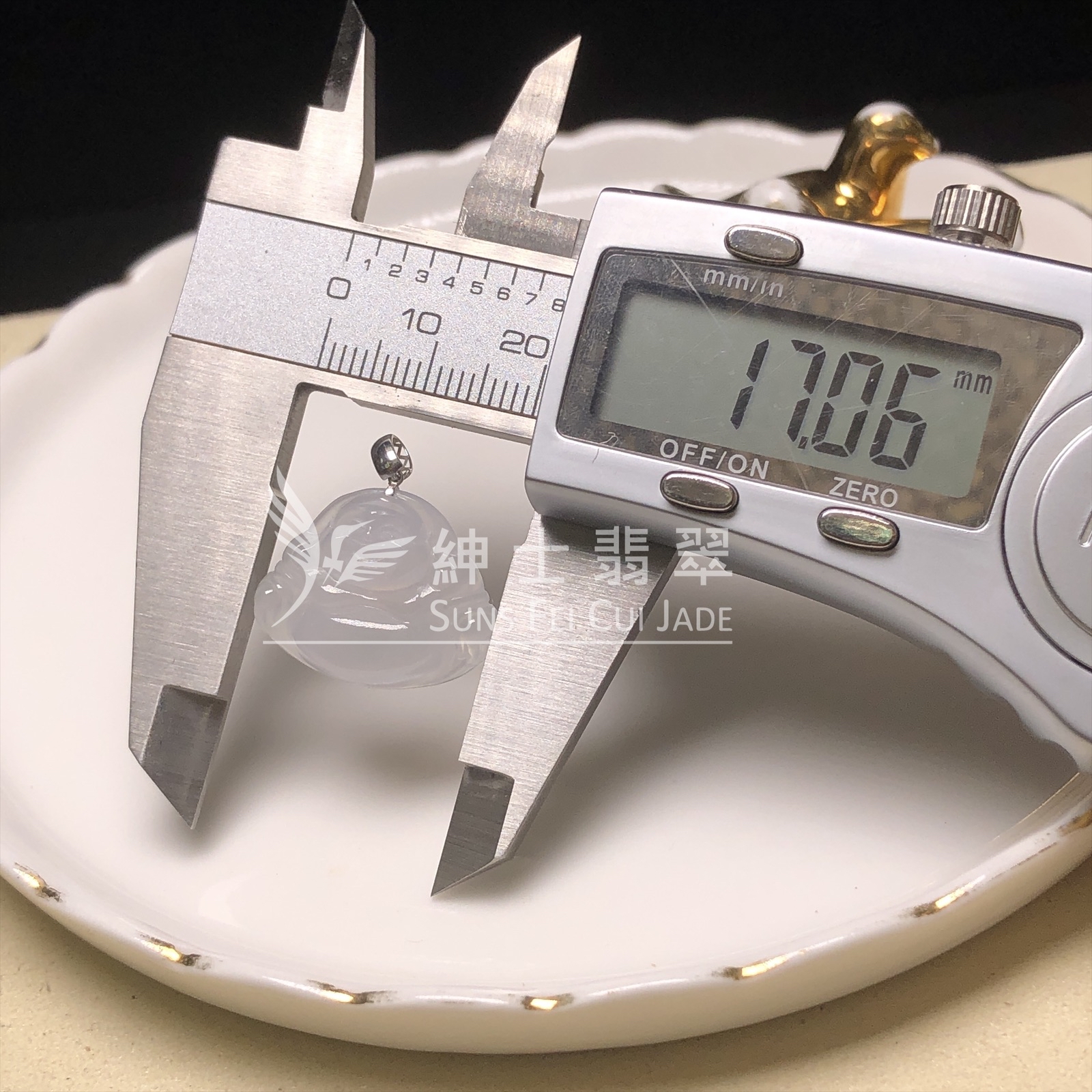 YK00063 冰種佛公連18K金扣頭