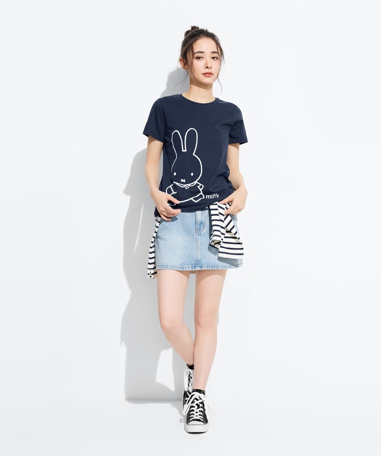 預購 miffy TW 棉 tee walking BL