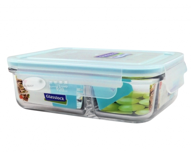 MCRK-092/長形有隔玻璃食物盒920ml