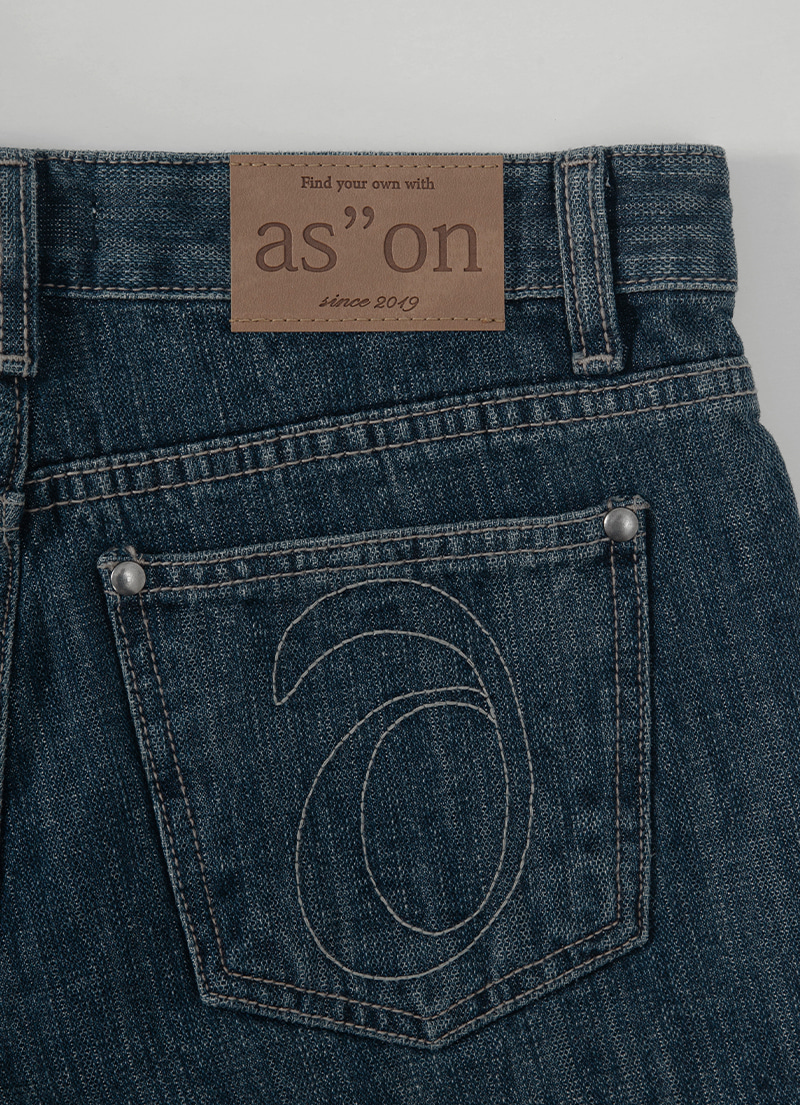 品牌代購 - ason) FOLD DENIM SHORT PANTS