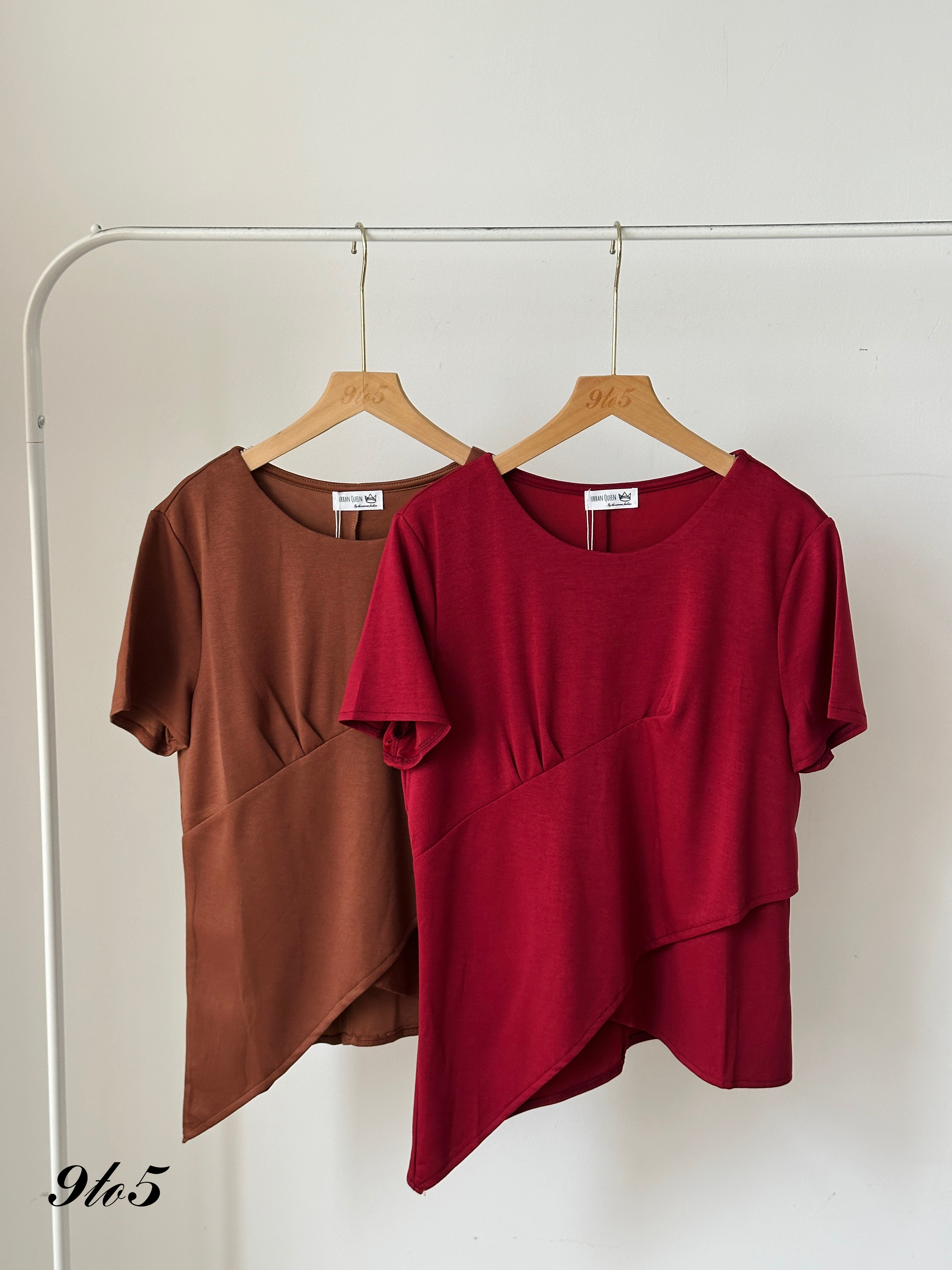 T3931 Short Sleeve Irregular Top - 4 Colors