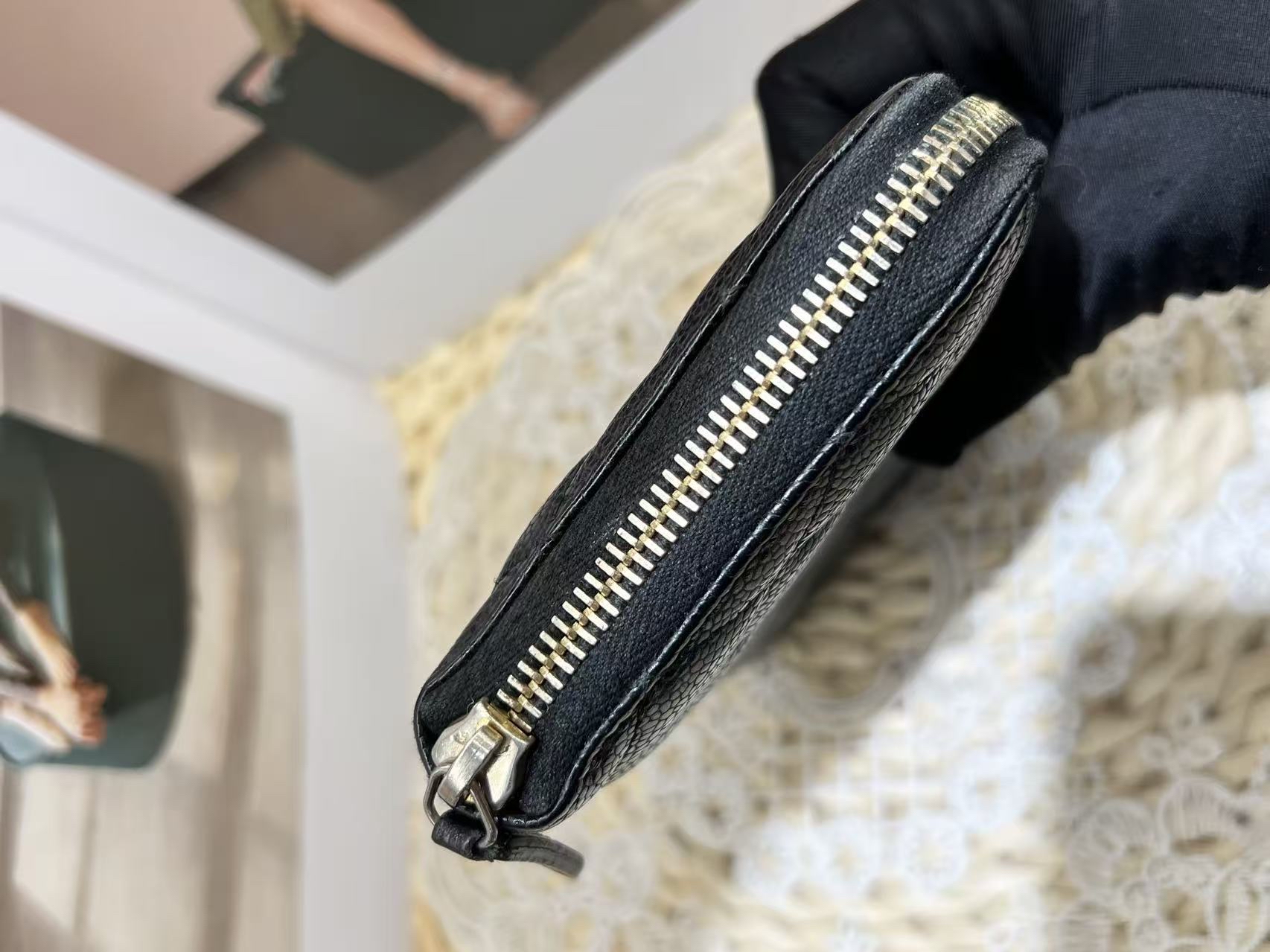 Chanel 荔枝牛皮長銀包