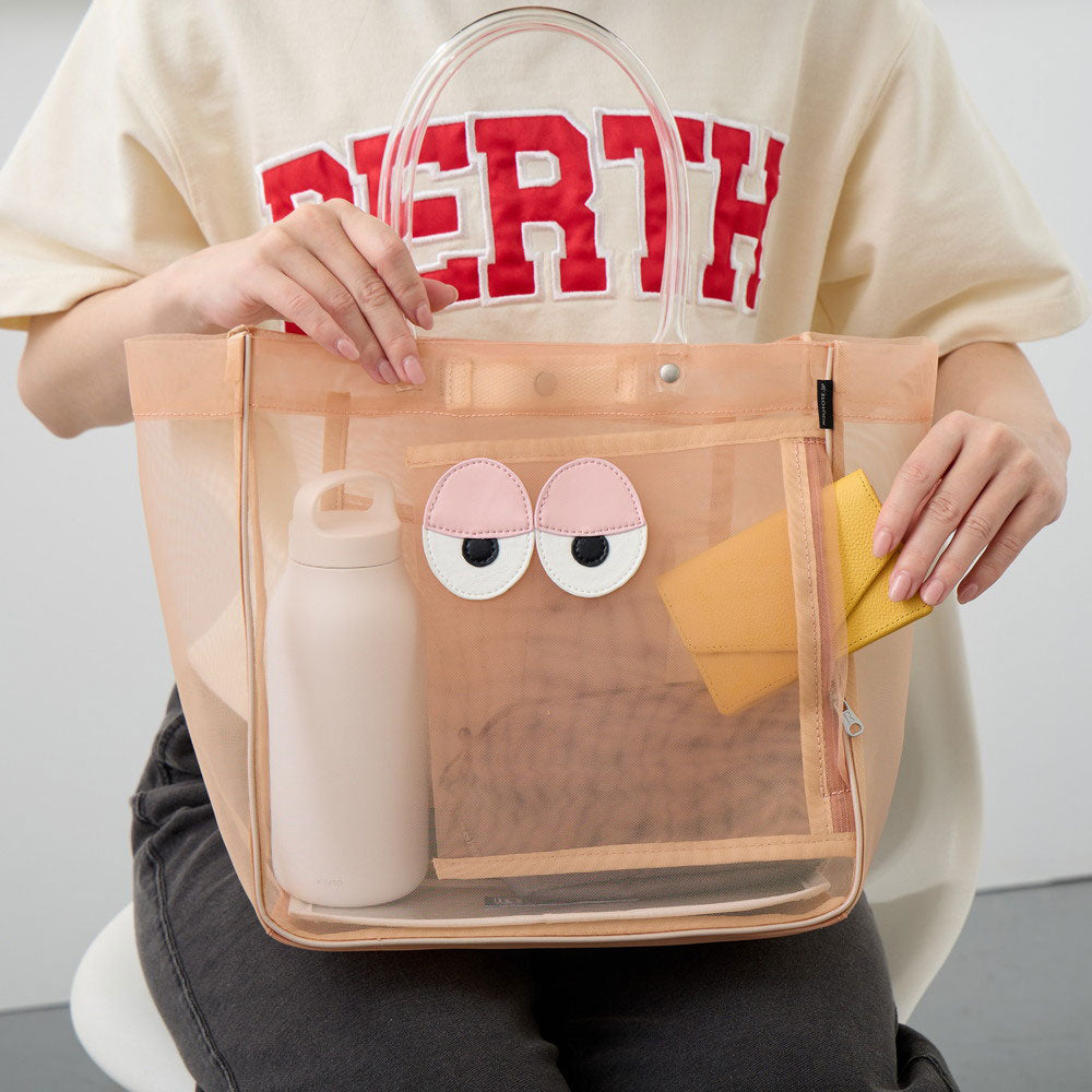 🆕【⭐訂購⭐】日本直送 🇯🇵🌀Rootote Square Gaze 系列 可愛 網眼 半透明 #Totebag (連收納袋)［4款選］🌀 [ELJD-0144][261116]