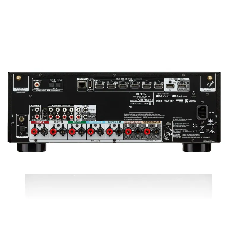 Denon AVR-X2900H 7.2CH 4K/8K Dolby Atmos AV Receiver
