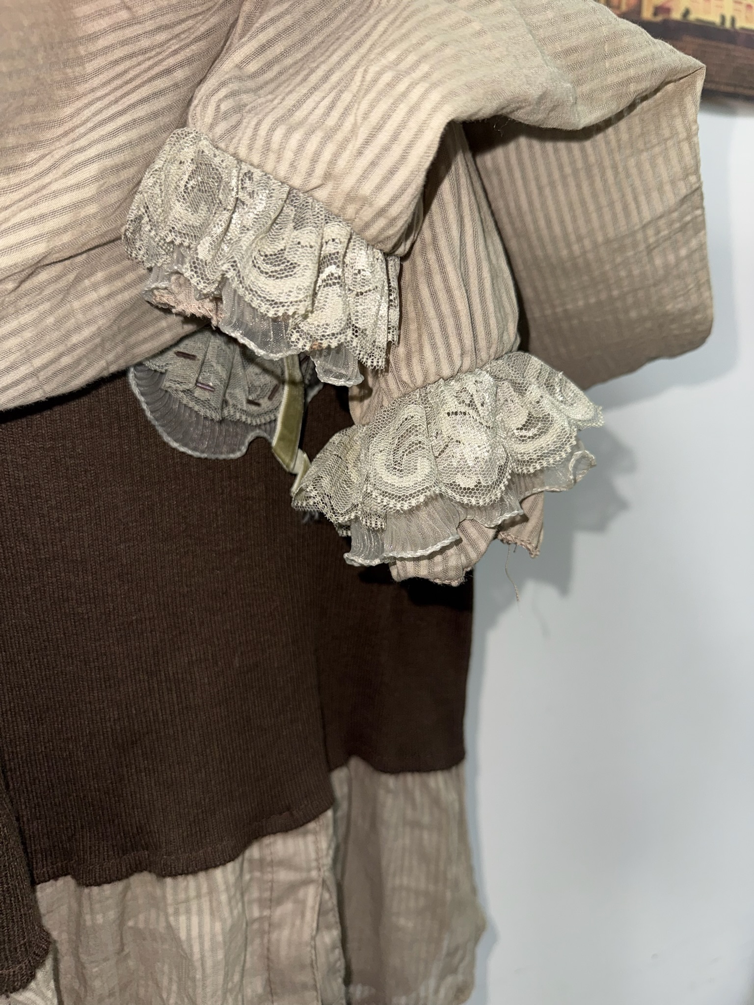 Vintage Fairycore Brown Layered Knit Top