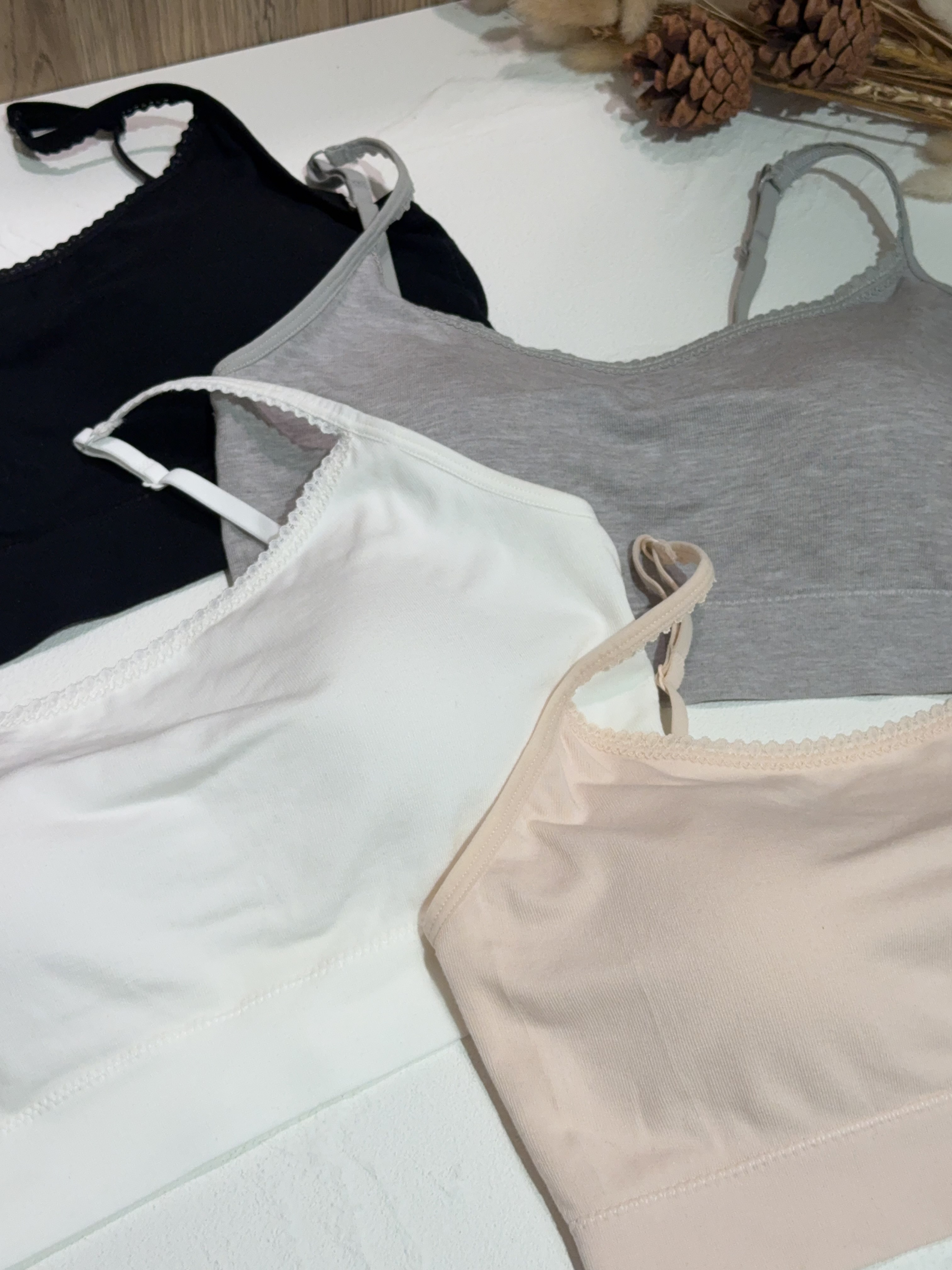 後lace短bra top