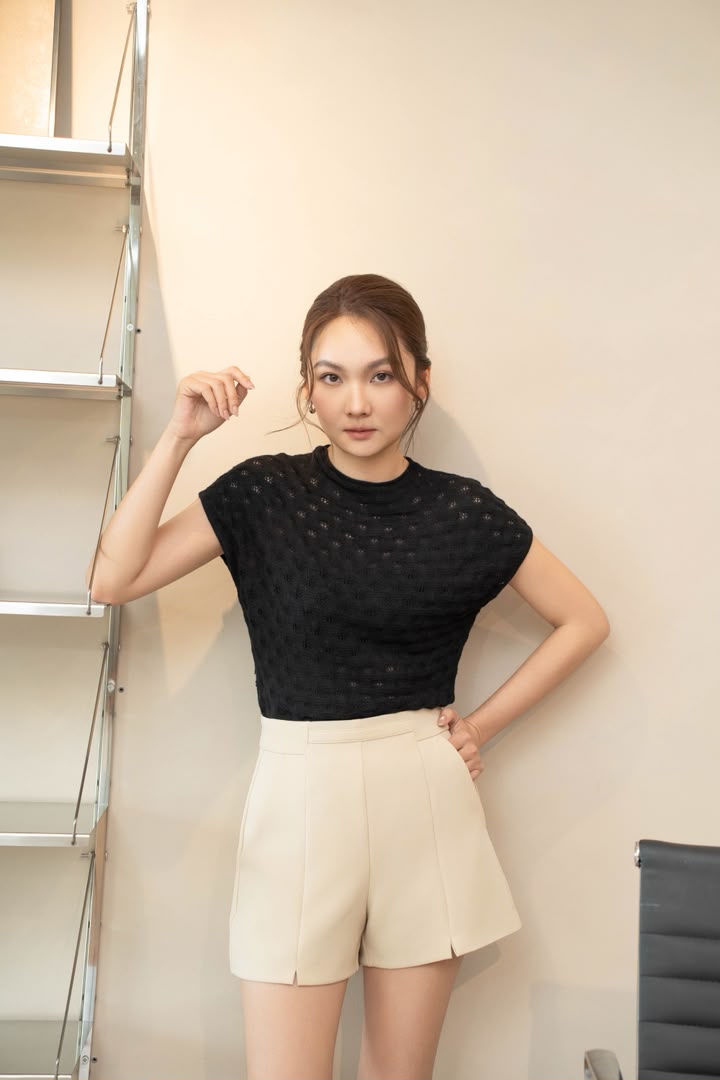 SS-T7927 KNITTED WOOL OUT/SLLV TOP