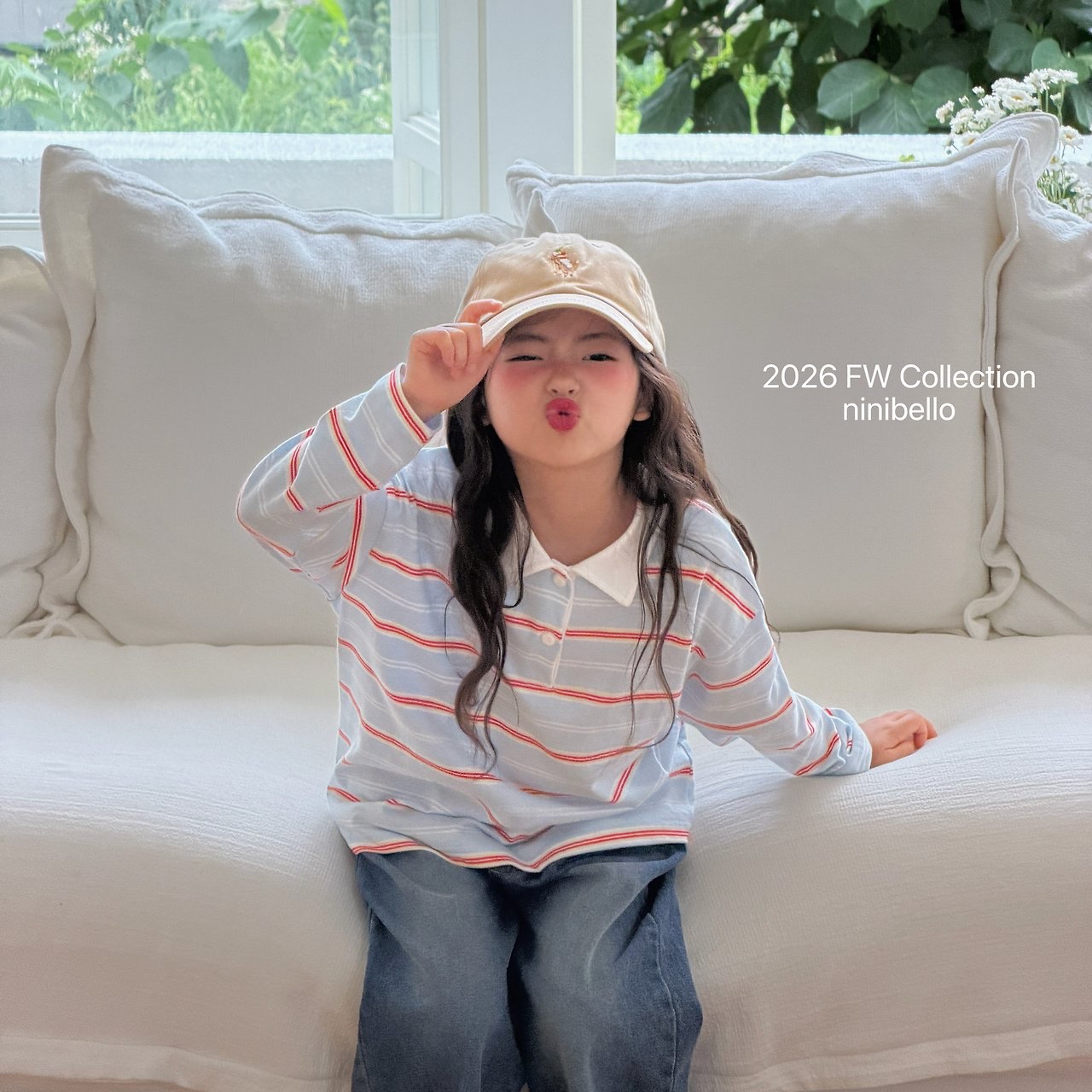 Ninibello | Milky Stripe Collar T-shirt (親子裝)  