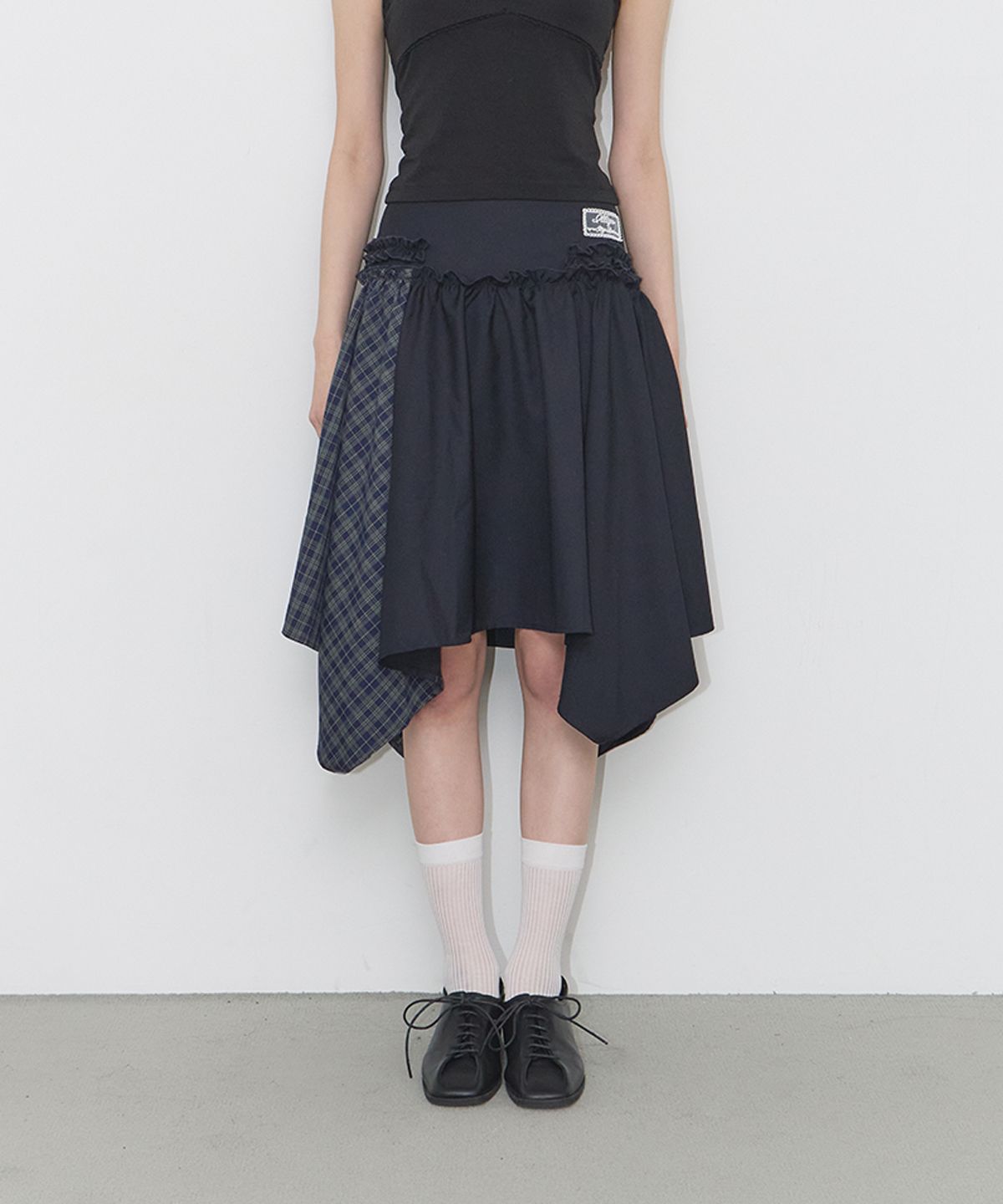 🇰🇷訂購｜ILLIGO 26SS｜Check Colour-block skirt 2色