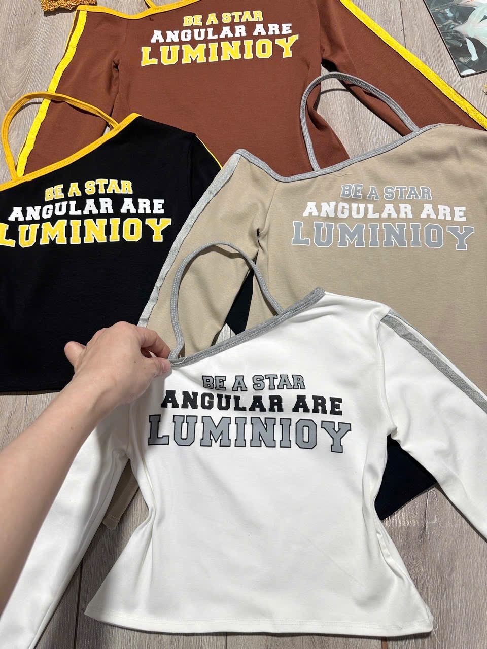 印花短長袖上衣