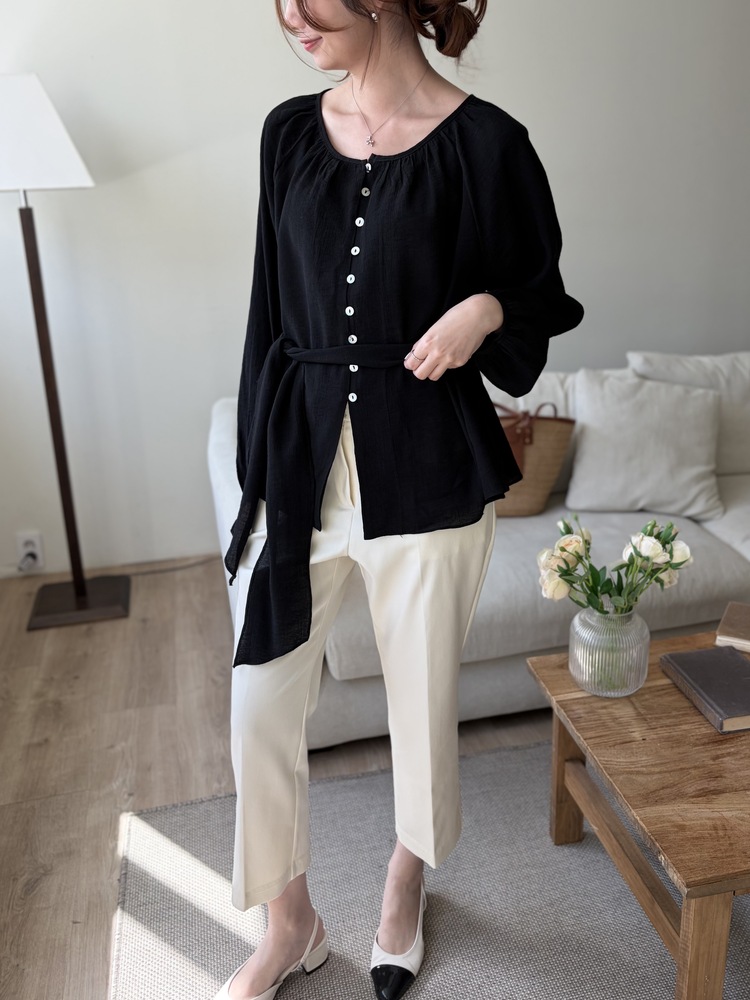 Minimal Tapered Ankle Pants (Ivory)