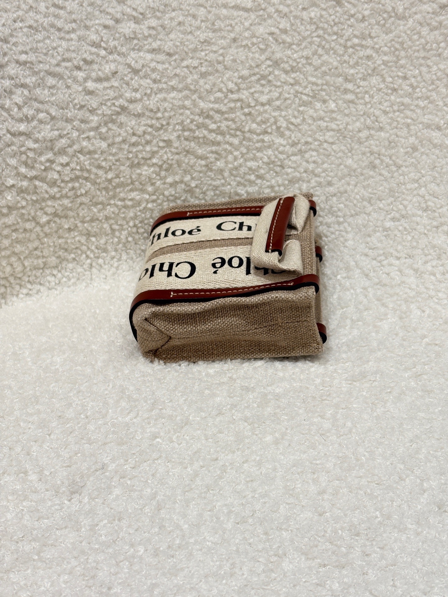 【預訂貨品】Chloe  亞麻帆布拼接牛皮woody