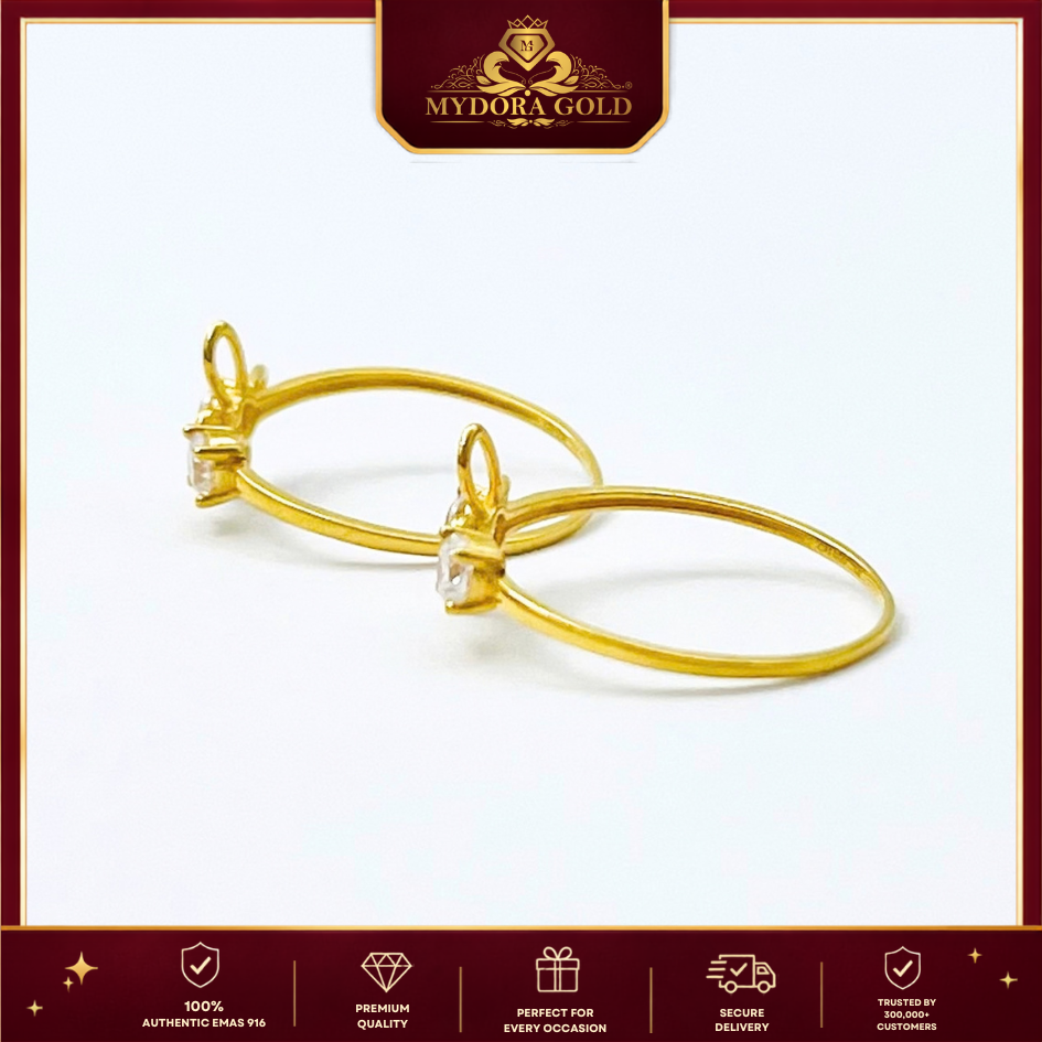 MYDORA EMAS 916 Cincin Batu CZ Butterfly Shine l EMAS 916/22K