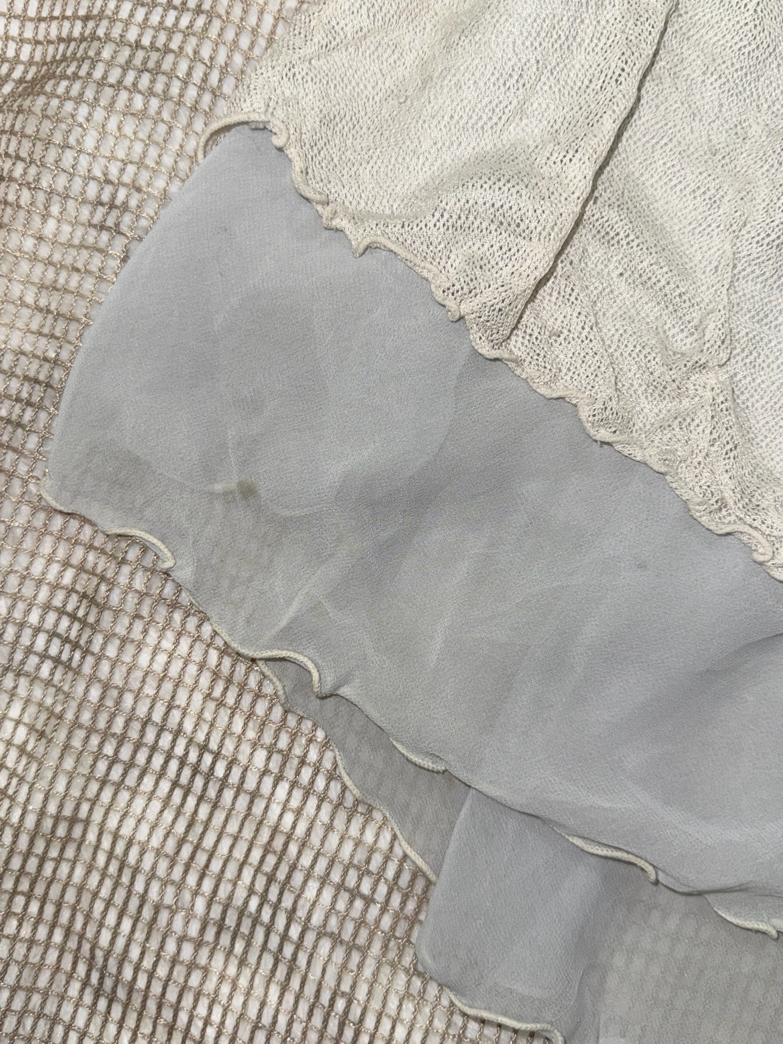 Balletcore Grey Slip Dress with White Lace Bodice
