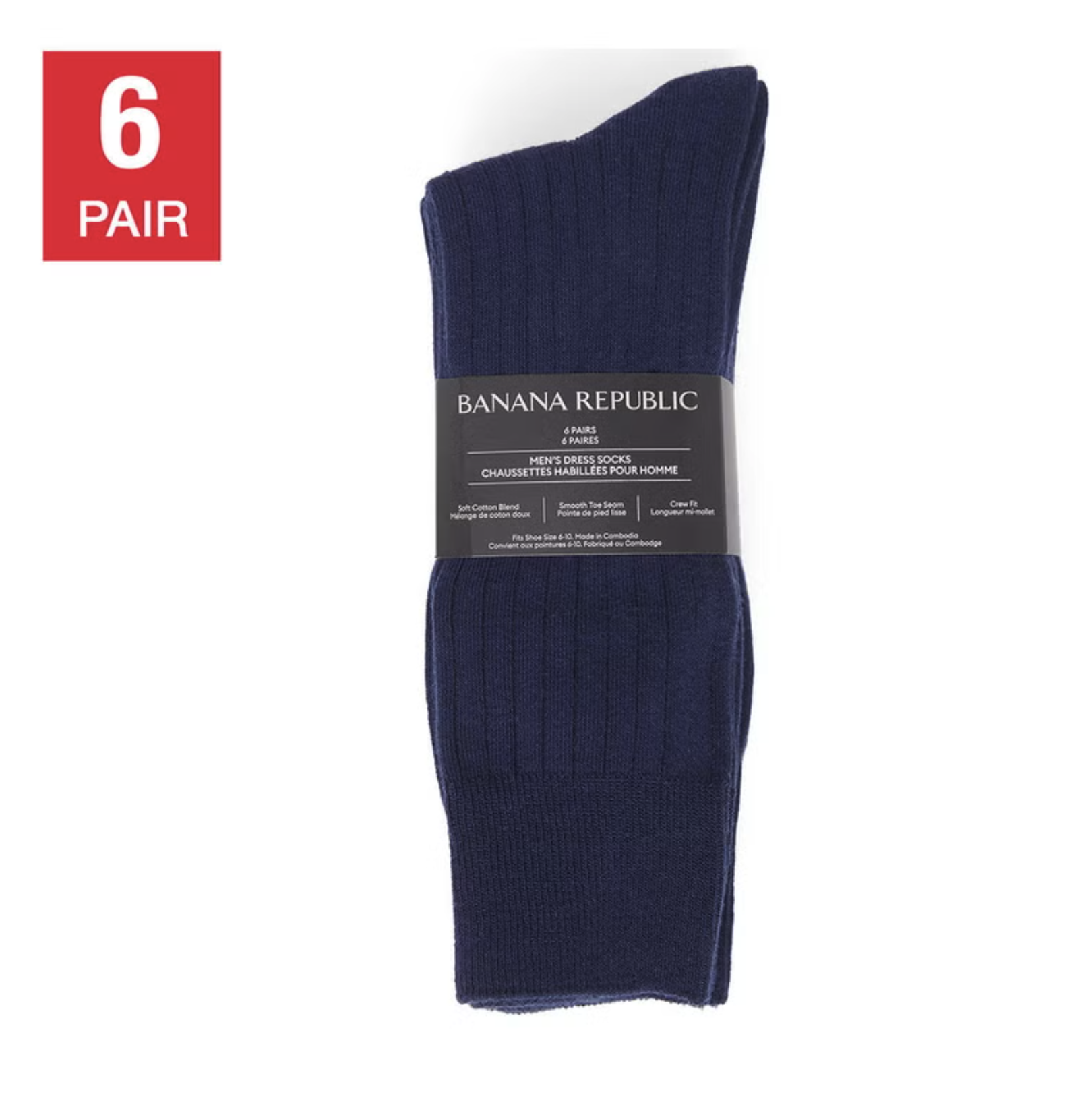 Banana Republic Men's Dress Socks（6對裝）