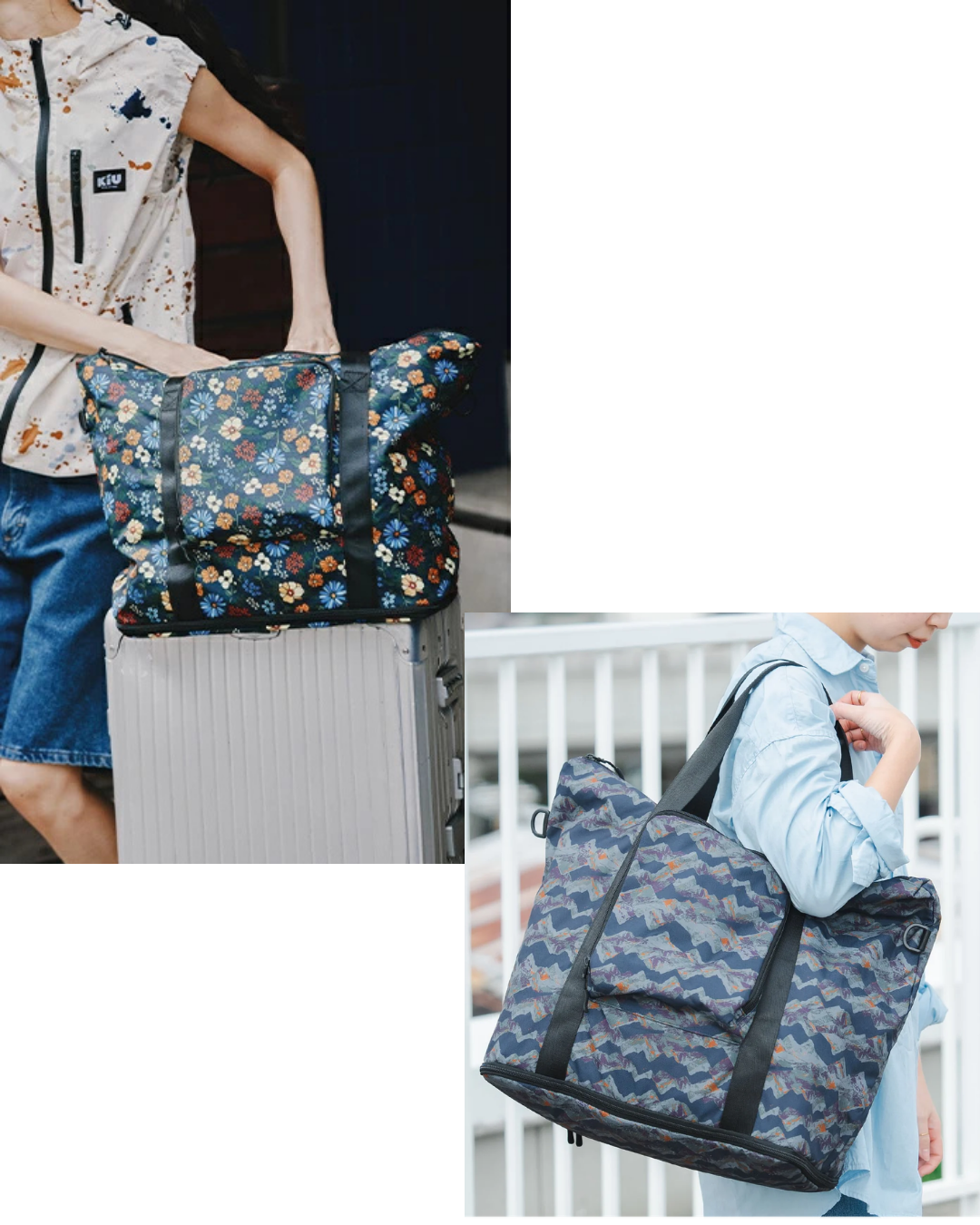 日本代購【 2026新色 日本直送 kiu 可套行李箱 大容量 摺疊手挽袋 | Large Packable Tote Bag for Suitcase Handle 33L 】﻿﻿﻿﻿﻿