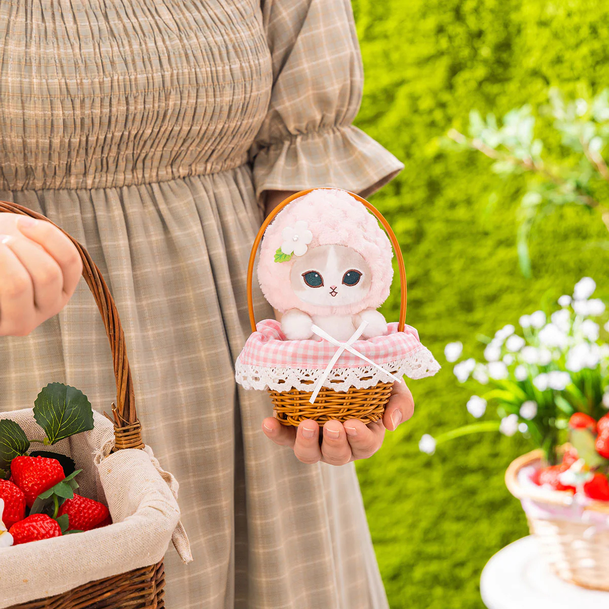 ✈️日本直送🇯🇵預訂🛍日本Mofusand MERCI貓貓玩具籃草莓公仔( 紅草莓 / 粉紅草莓 