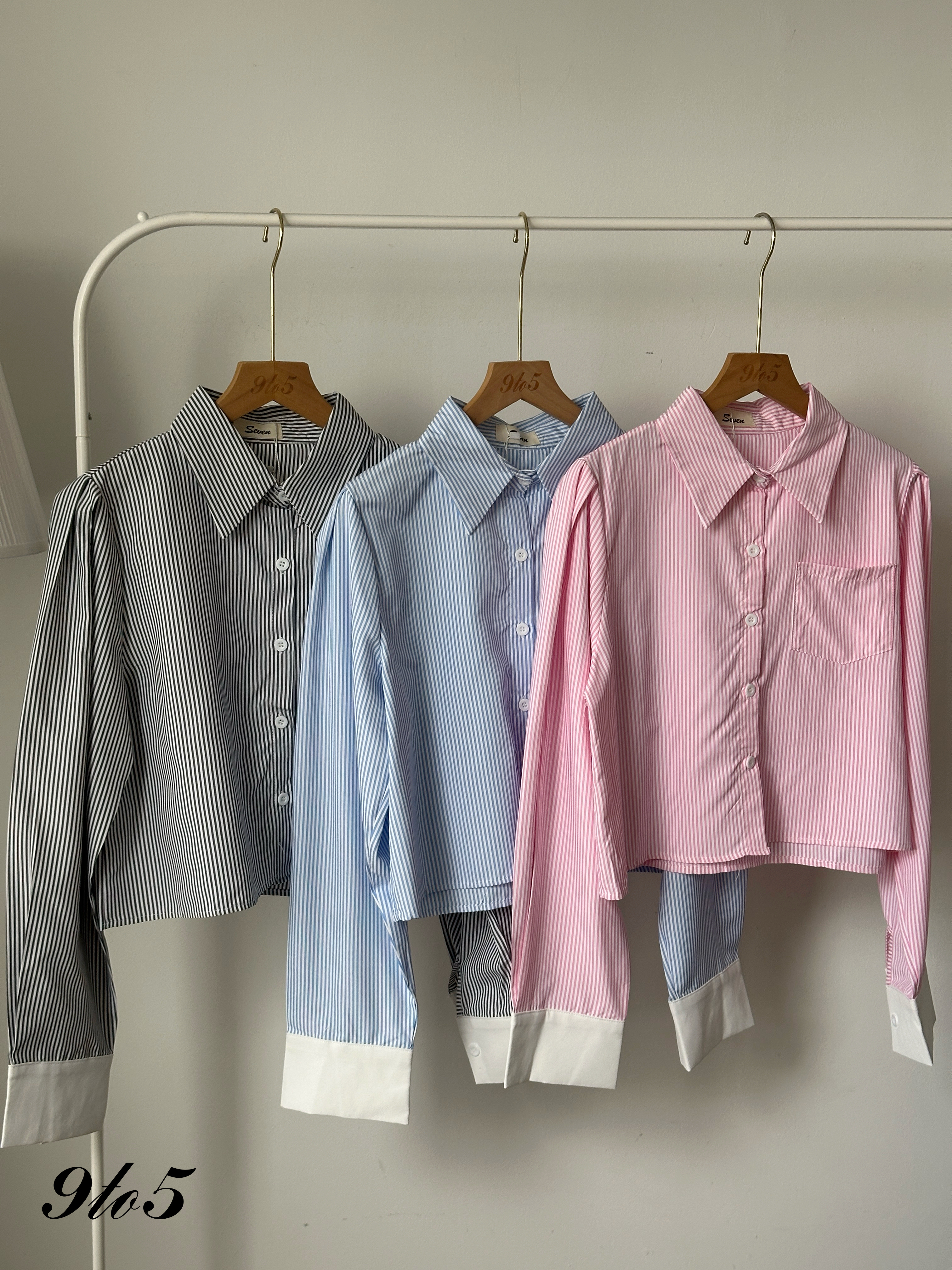 T4225 Long Sleeve Stripe Shirt - 3 Colors 