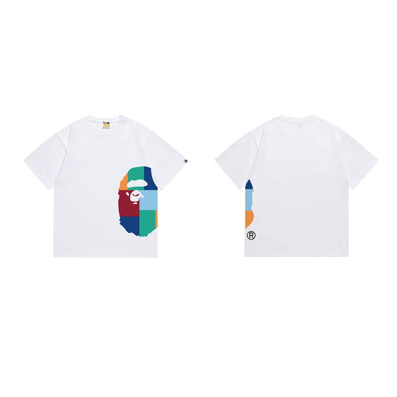 Bape Color Block Side Big Ape Head Tee