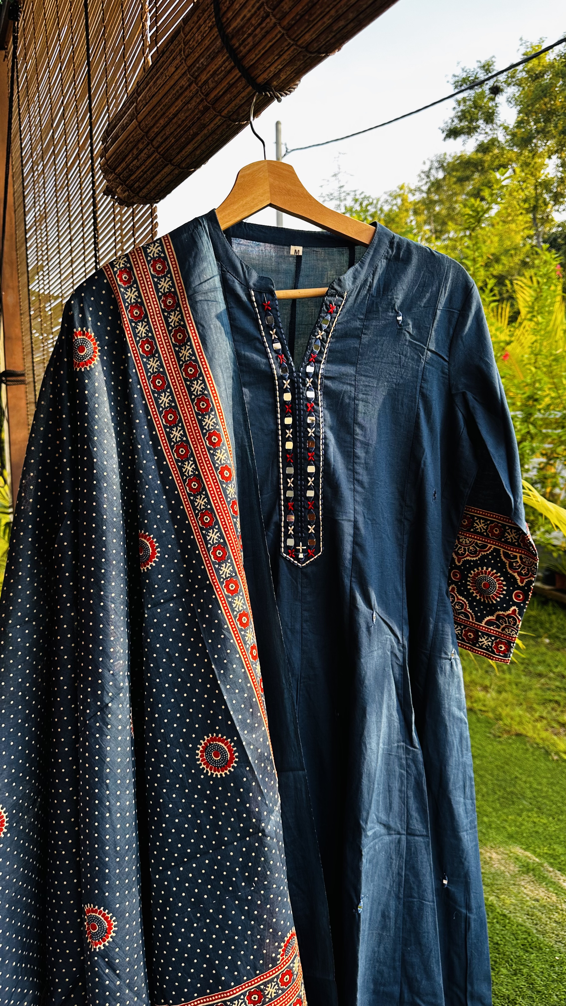 Blue Anarkali Kurta Set with Heavy borders