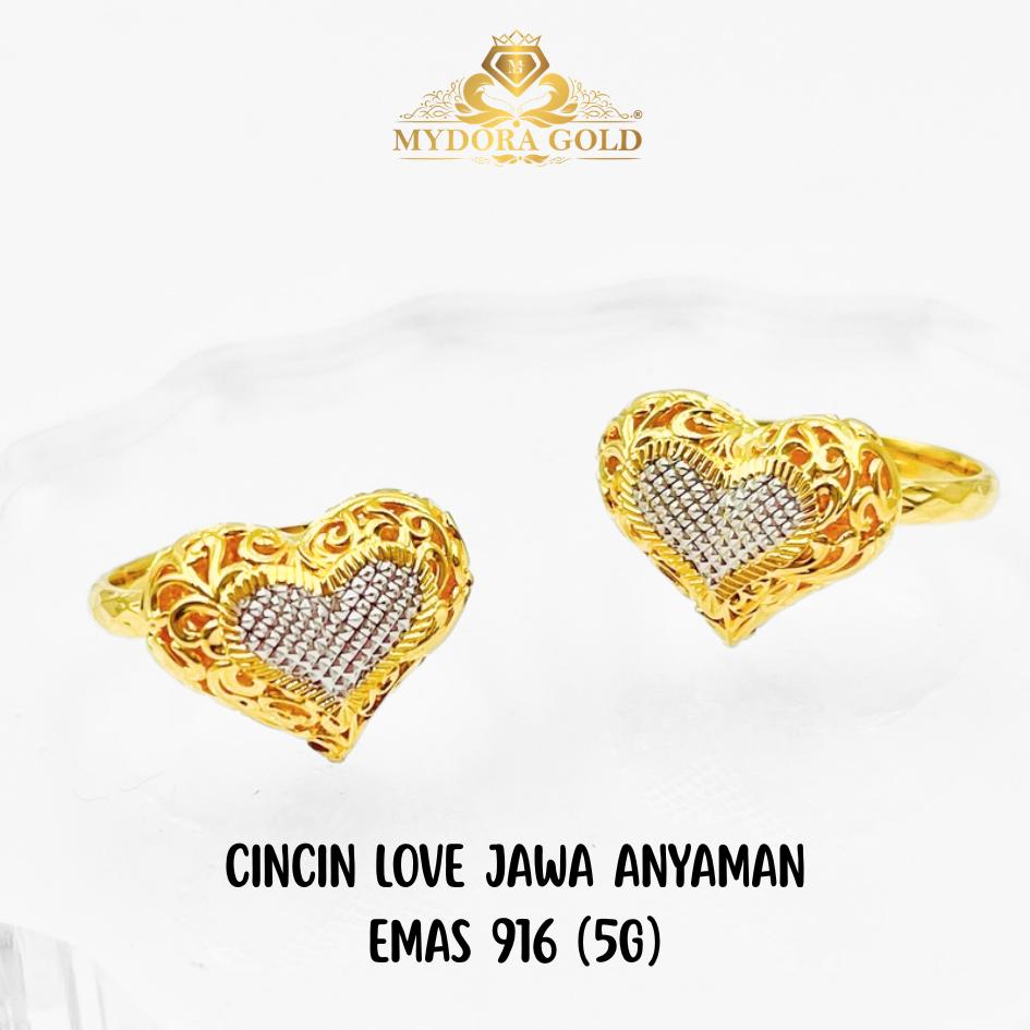MYDORA Cincin Love Jawa Anyaman (5G) l EMAS 916/22K
