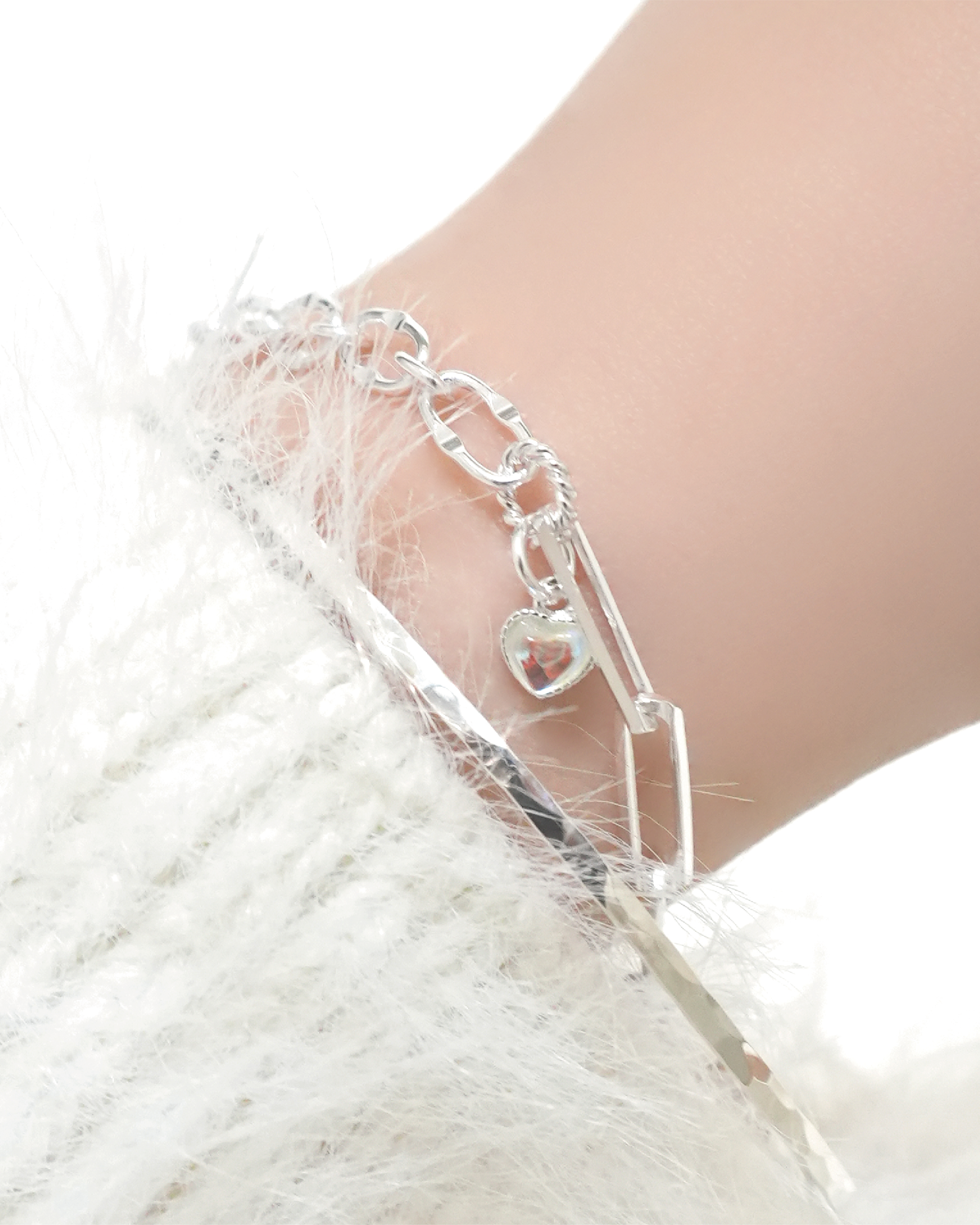 Iridescent Heart Opal Bracelet