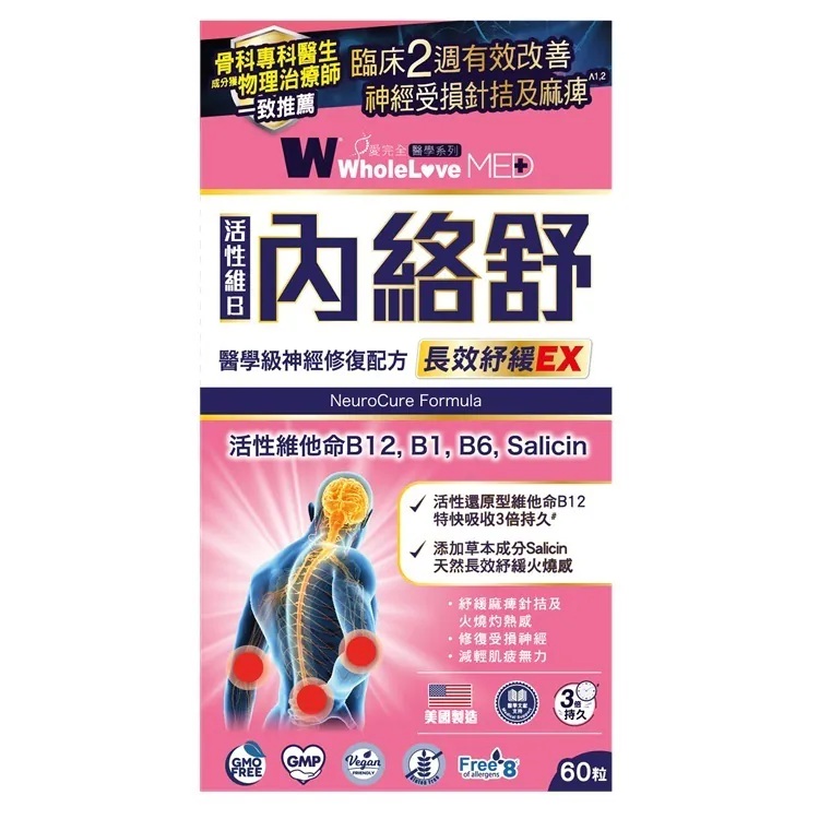 WholeLove Med醫學系列內絡舒醫學級神經修復配方60粒