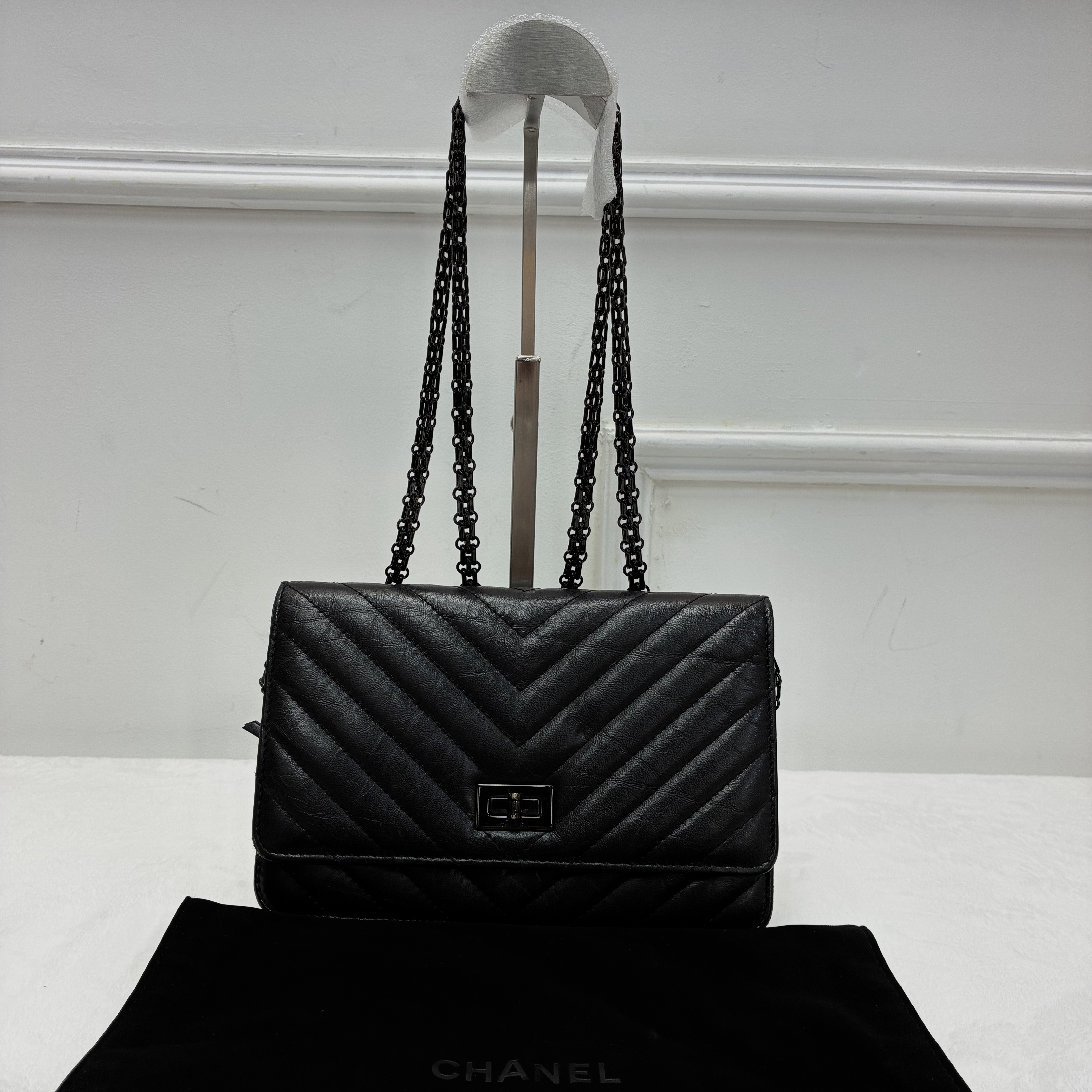 Chanel 2.55 WOC so black V紋