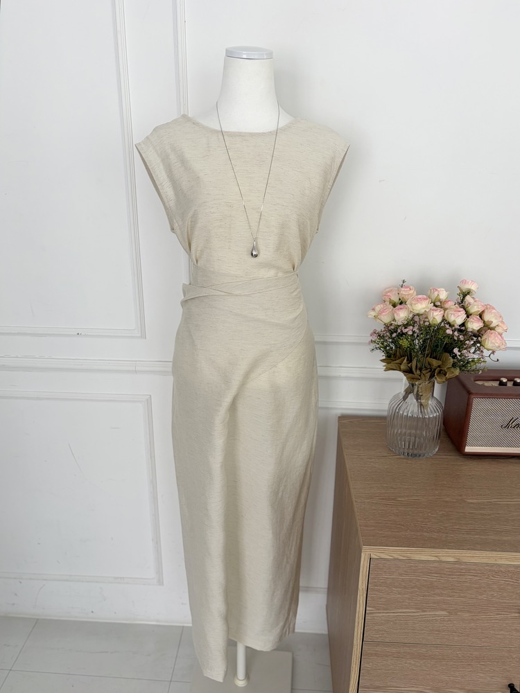 Effortless Wrap Dress (Oat)