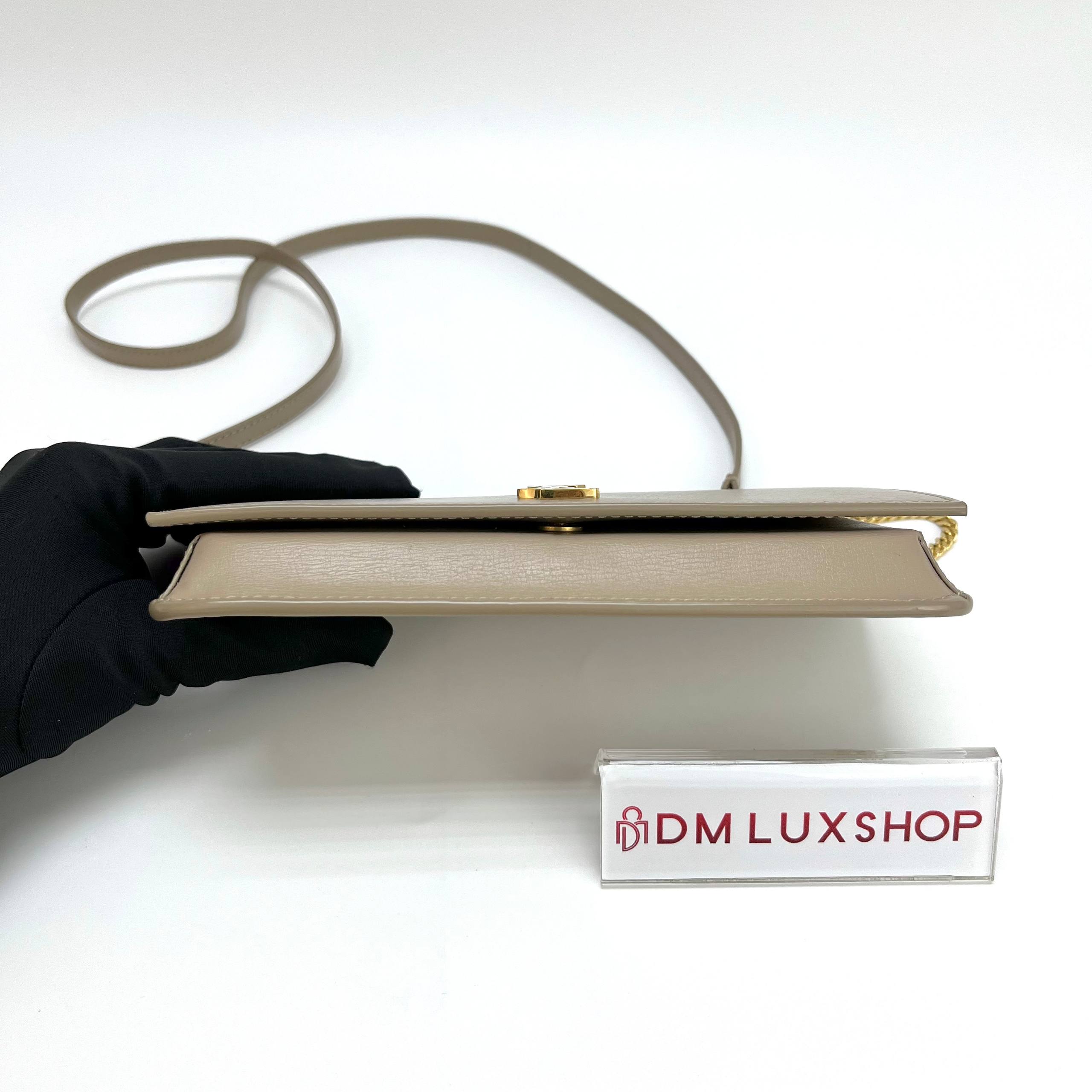 YSL Cassandre Beige Phone Holder Crossbody GHW