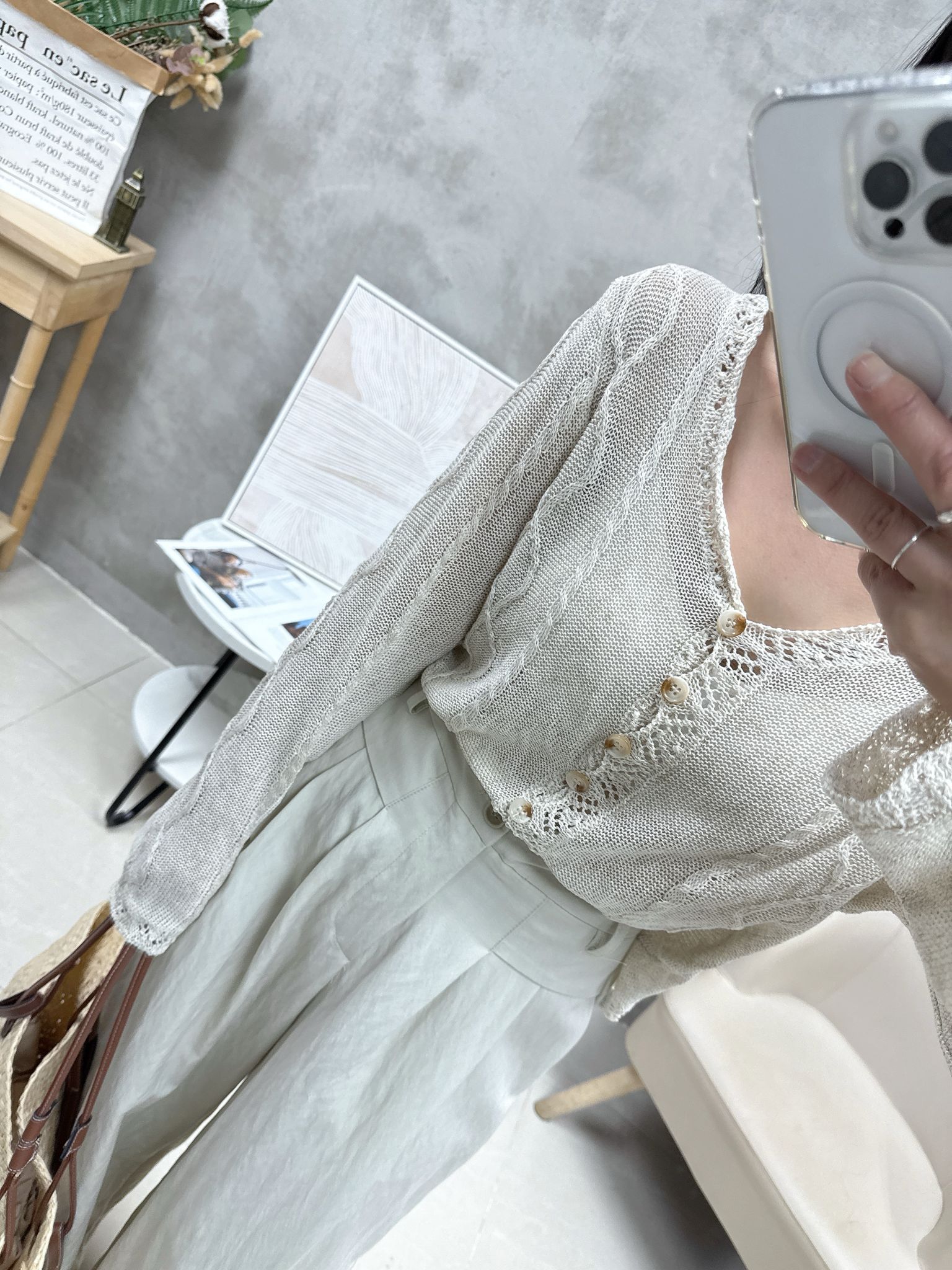 C10 恤衫棉打褶闊褲