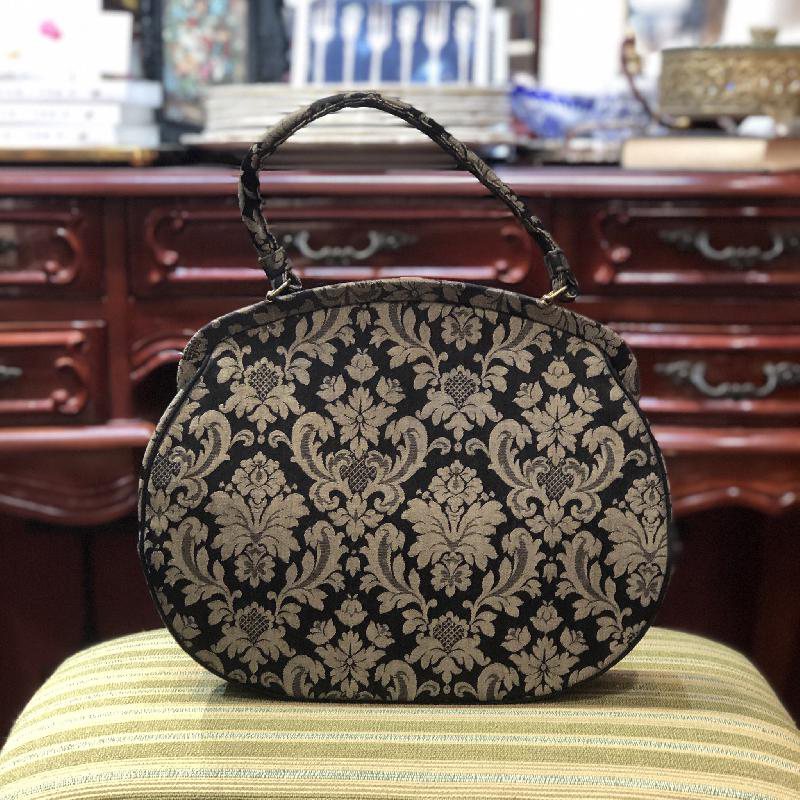 C.a. 1950s American Lewis Classic Pattern Jacquard Handbag(EA1668)