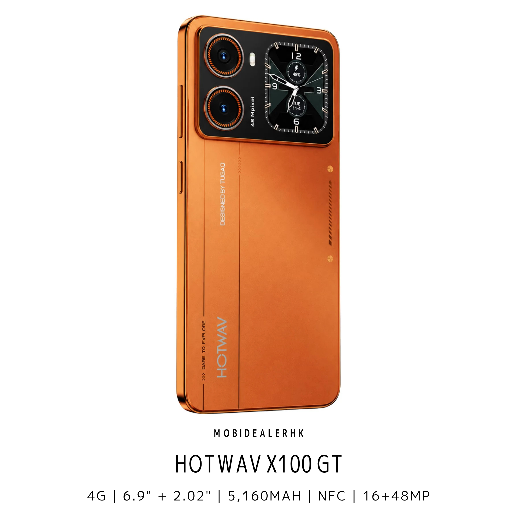 Hotwav X100 GT | 4G | 智能手機 | 6.9吋主屏 + 2.02吋副屏 | 48MP主鏡頭 | NFC