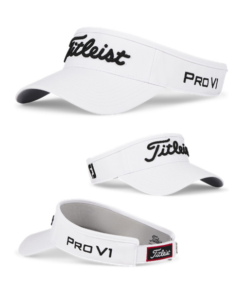 TITLEIST TOUR PERFORMANCES VISOR 職業無頂帽 -白底黑字