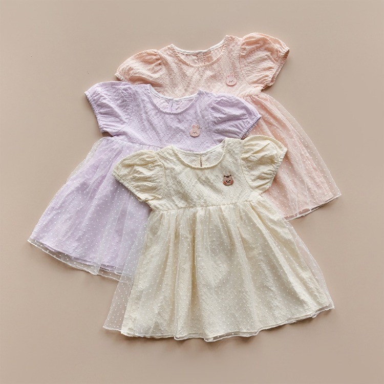 預訂-DTD Lovely果凍人物波點蕾絲連身裙(7-8週）