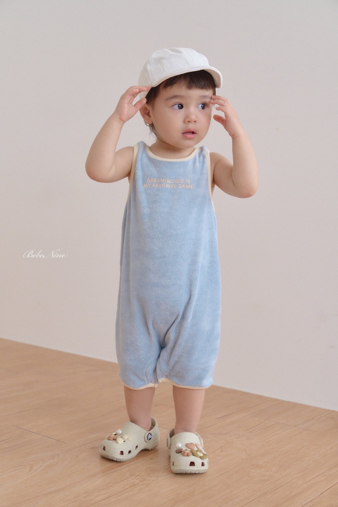 ☀️預訂 韓國直送☀️🇰🇷Bebenine四色字母印花毛巾布滾邊背心連身服