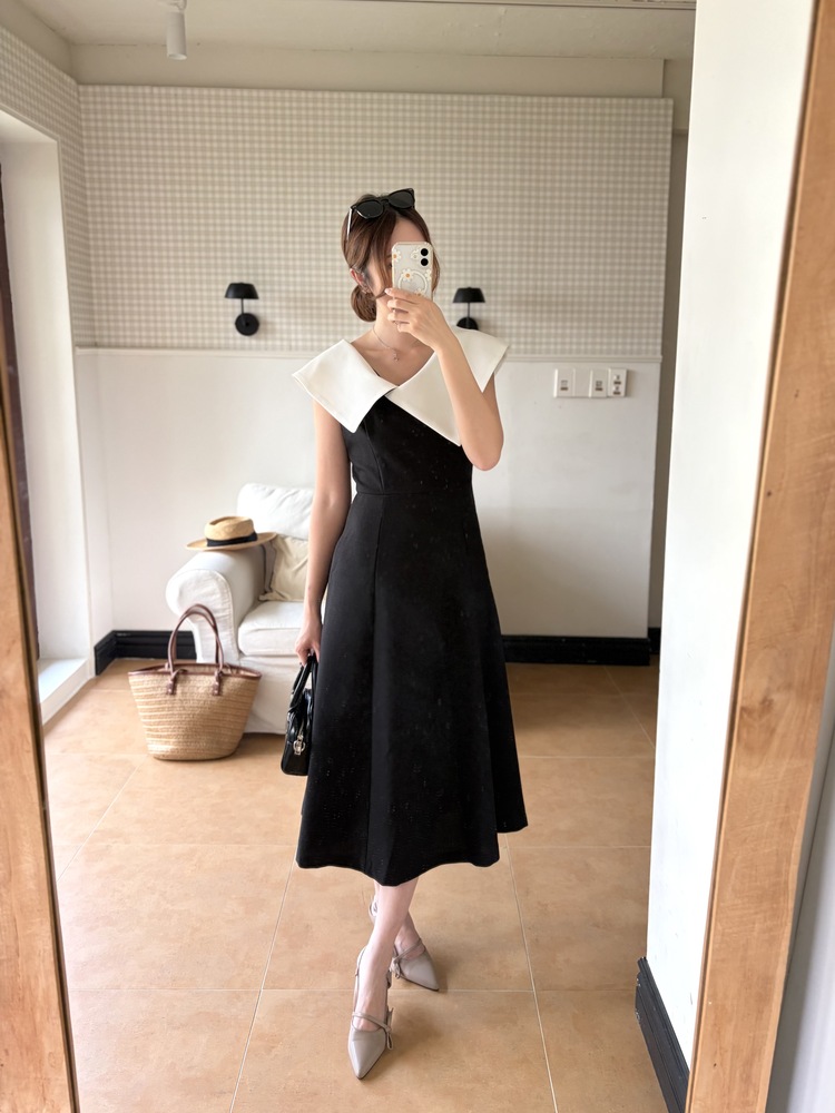 Celine Contrast Collar Dress