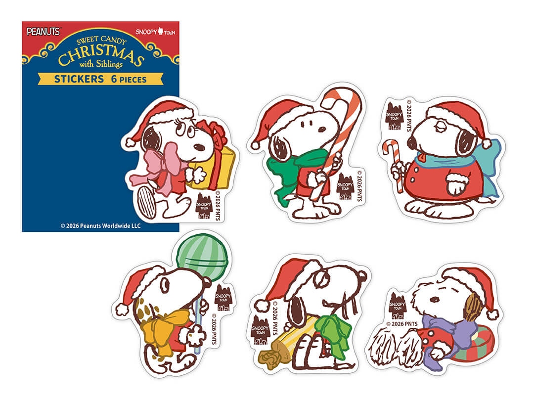 🌸 【預訂】Sticker Set - Snoopy Christmas 2026"SWEET CANDY CHRISTMAS with Siblings"