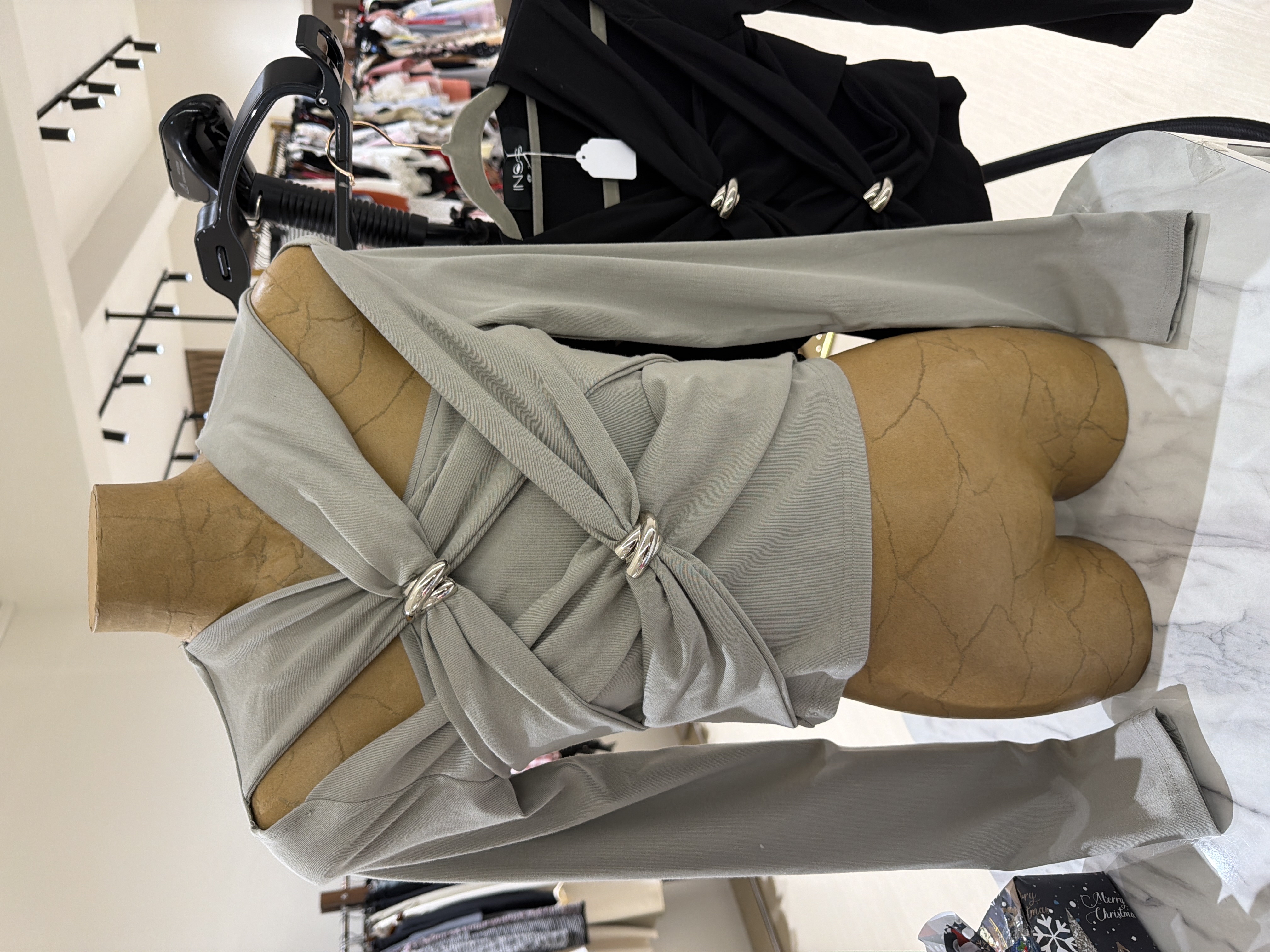 時尚長袖交叉上衣