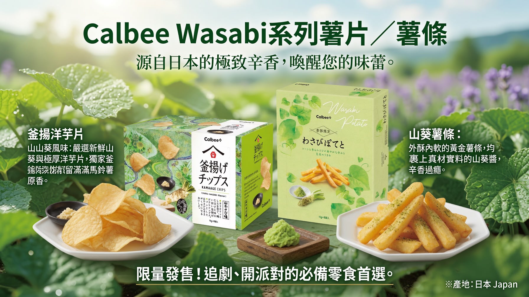 日本🇯🇵 Calbee │ Wasabi系列薯片/薯條 